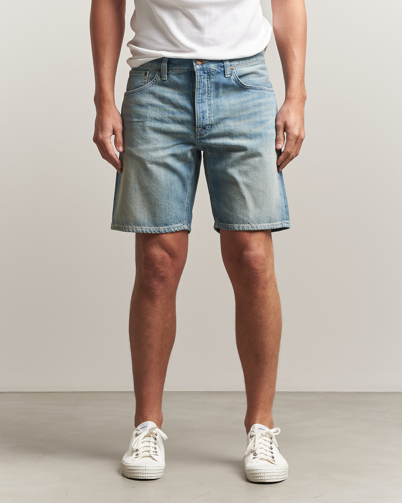 Uomini | Pantaloncini | Nudie Jeans | Seth Denim Shorts Drift Wood Light Blue