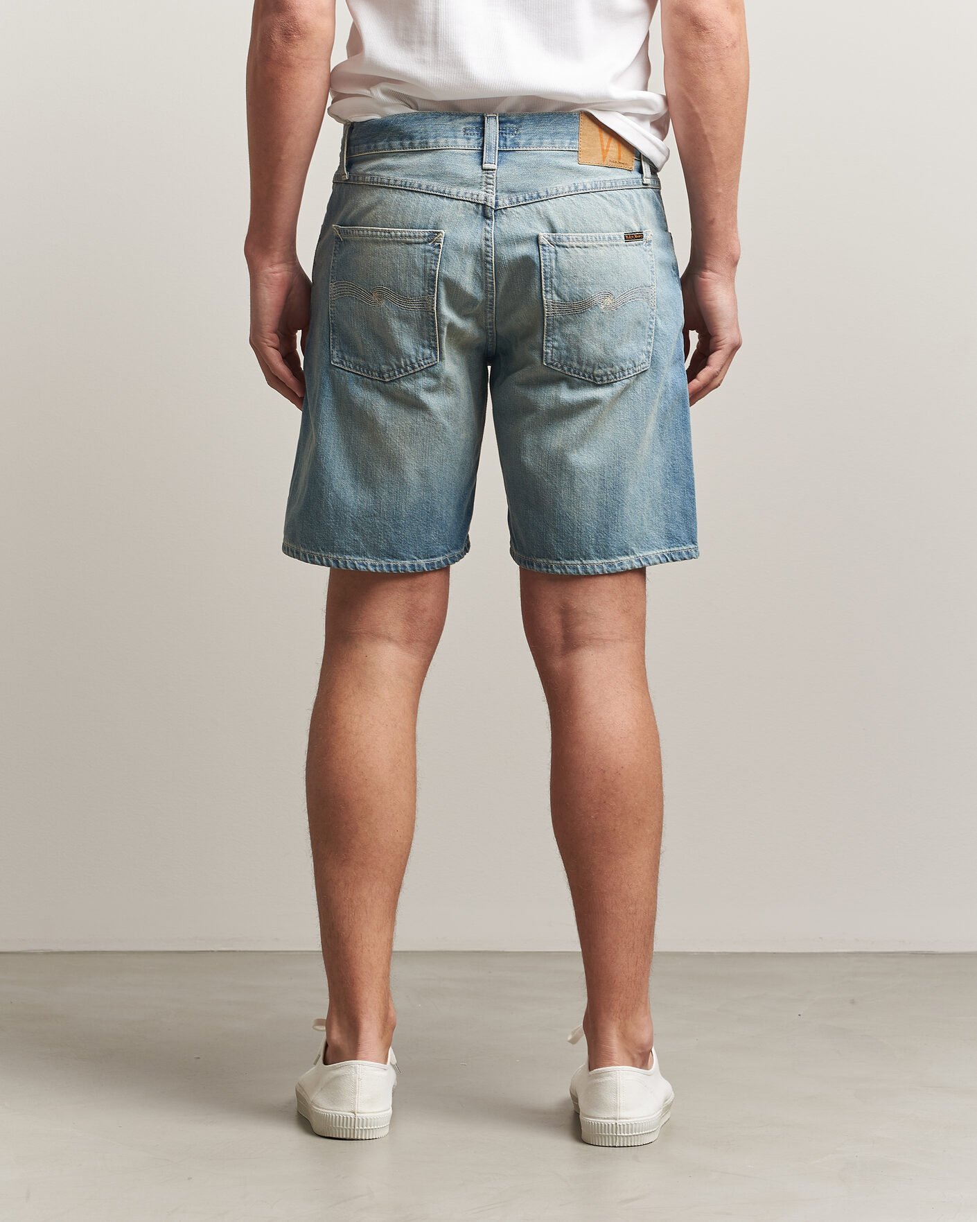 Uomini | Pantaloncini | Nudie Jeans | Seth Denim Shorts Drift Wood Light Blue