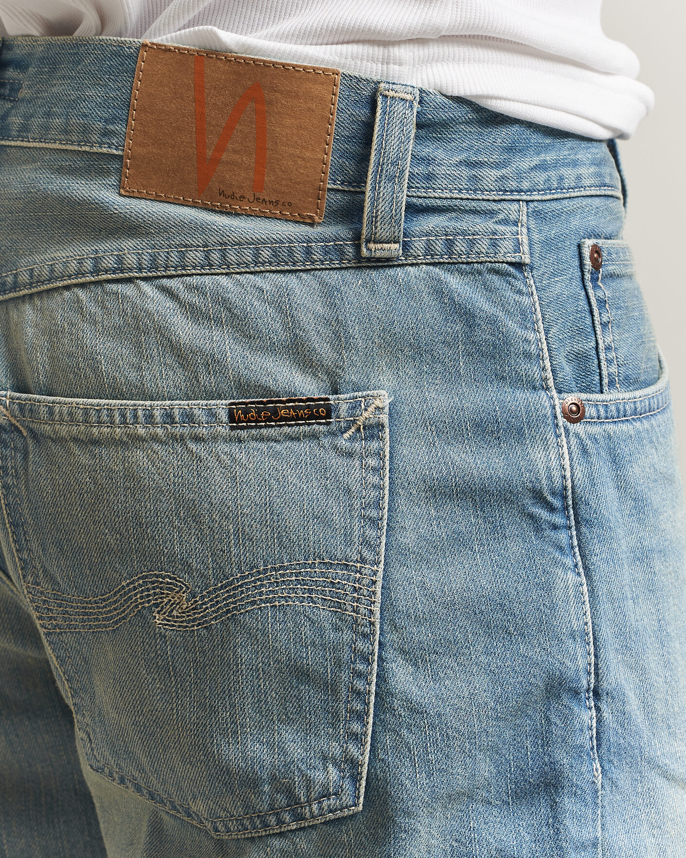 Uomini | Pantaloncini | Nudie Jeans | Seth Denim Shorts Drift Wood Light Blue