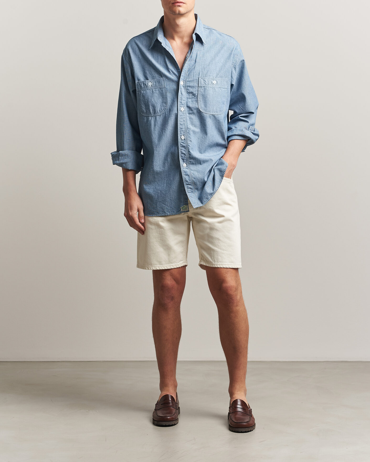 Uomini | Pantaloncini | Nudie Jeans | Seth Denim Shorts Everivory