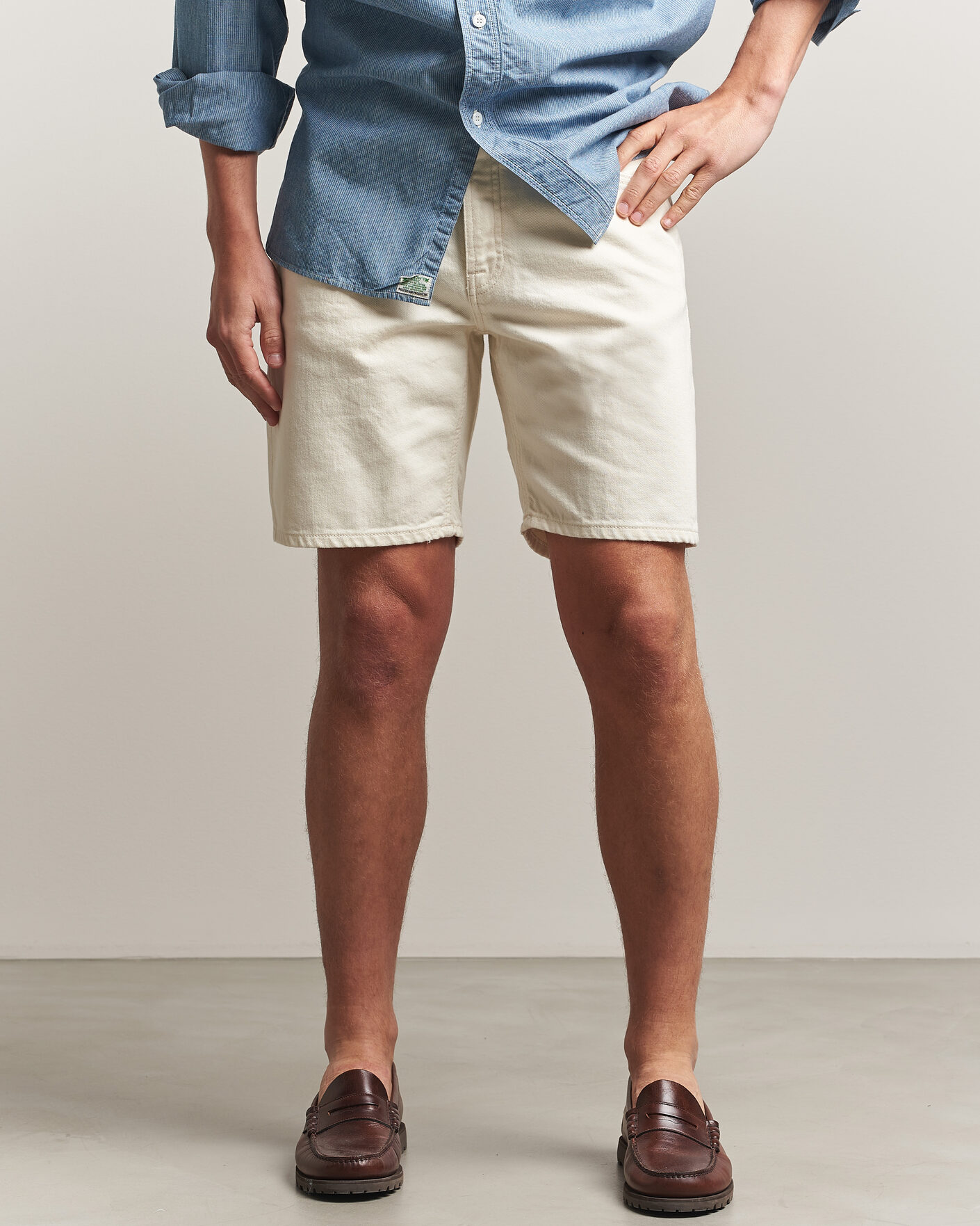 Uomini | Pantaloncini | Nudie Jeans | Seth Denim Shorts Everivory