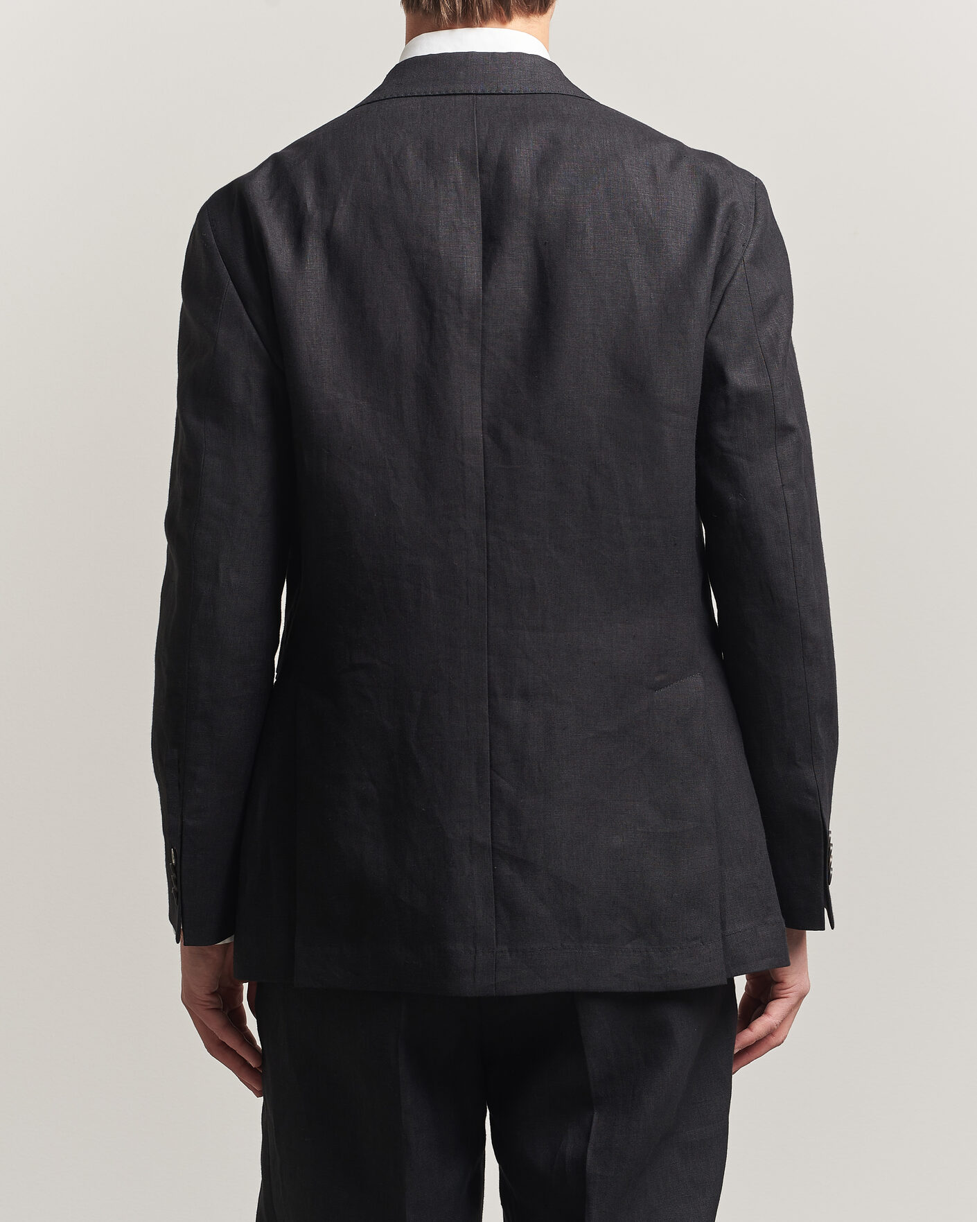 Uomini | Blazers | Oscar Jacobson | Rufus Soft Linen Blazer Black