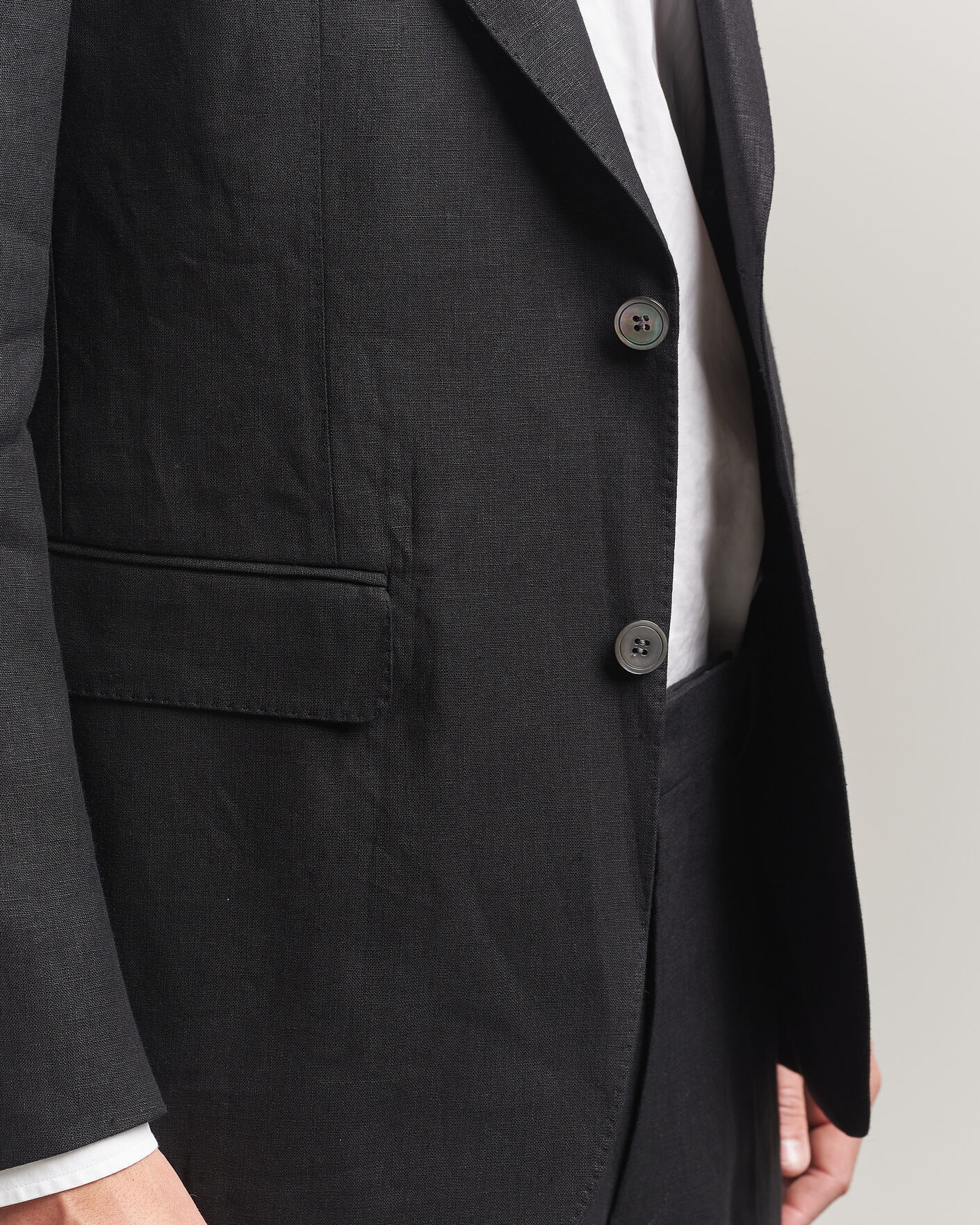 Uomini | Blazers | Oscar Jacobson | Rufus Soft Linen Blazer Black