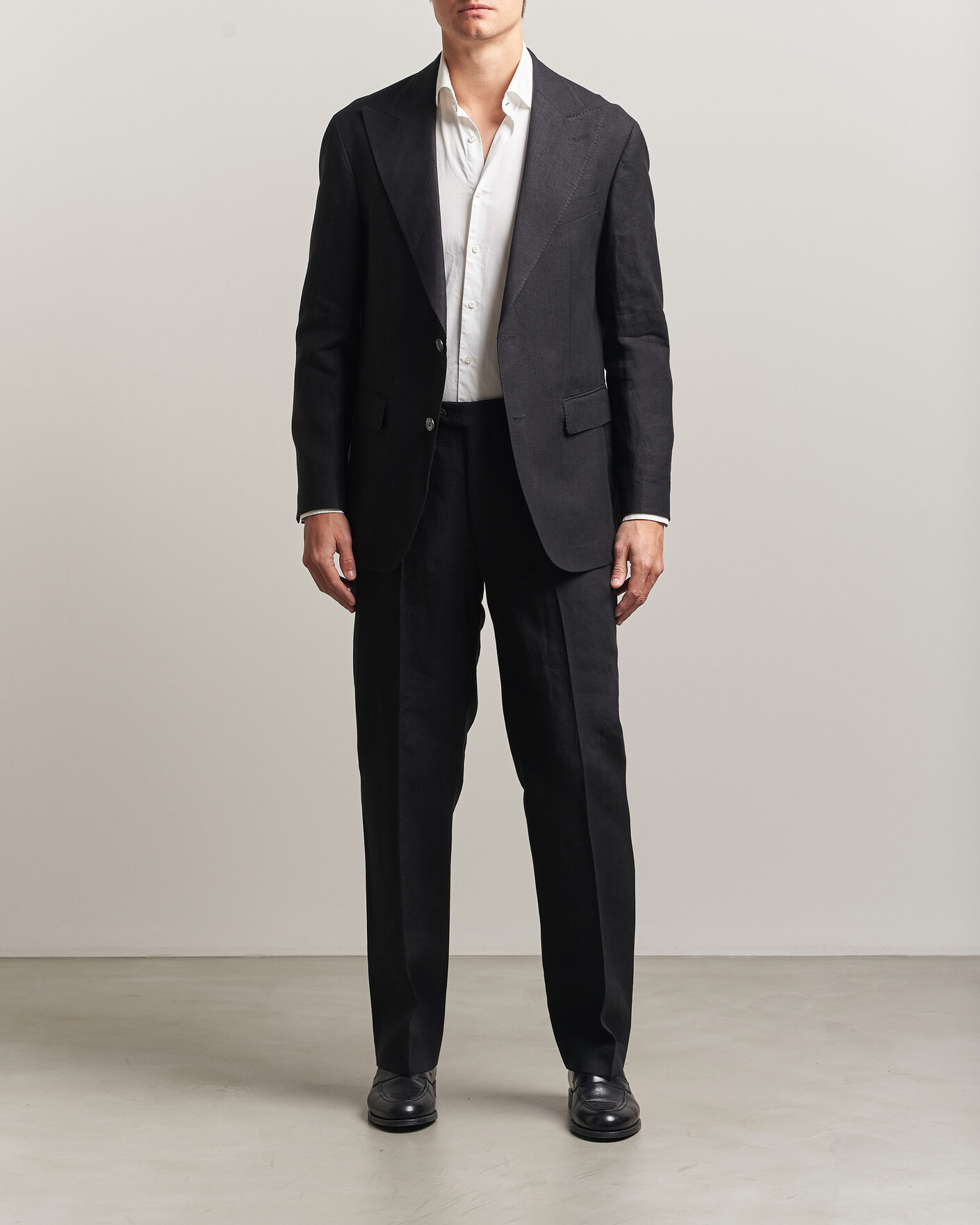 Uomini | Pantaloni | Oscar Jacobson | Dell S Linen Trousers Black