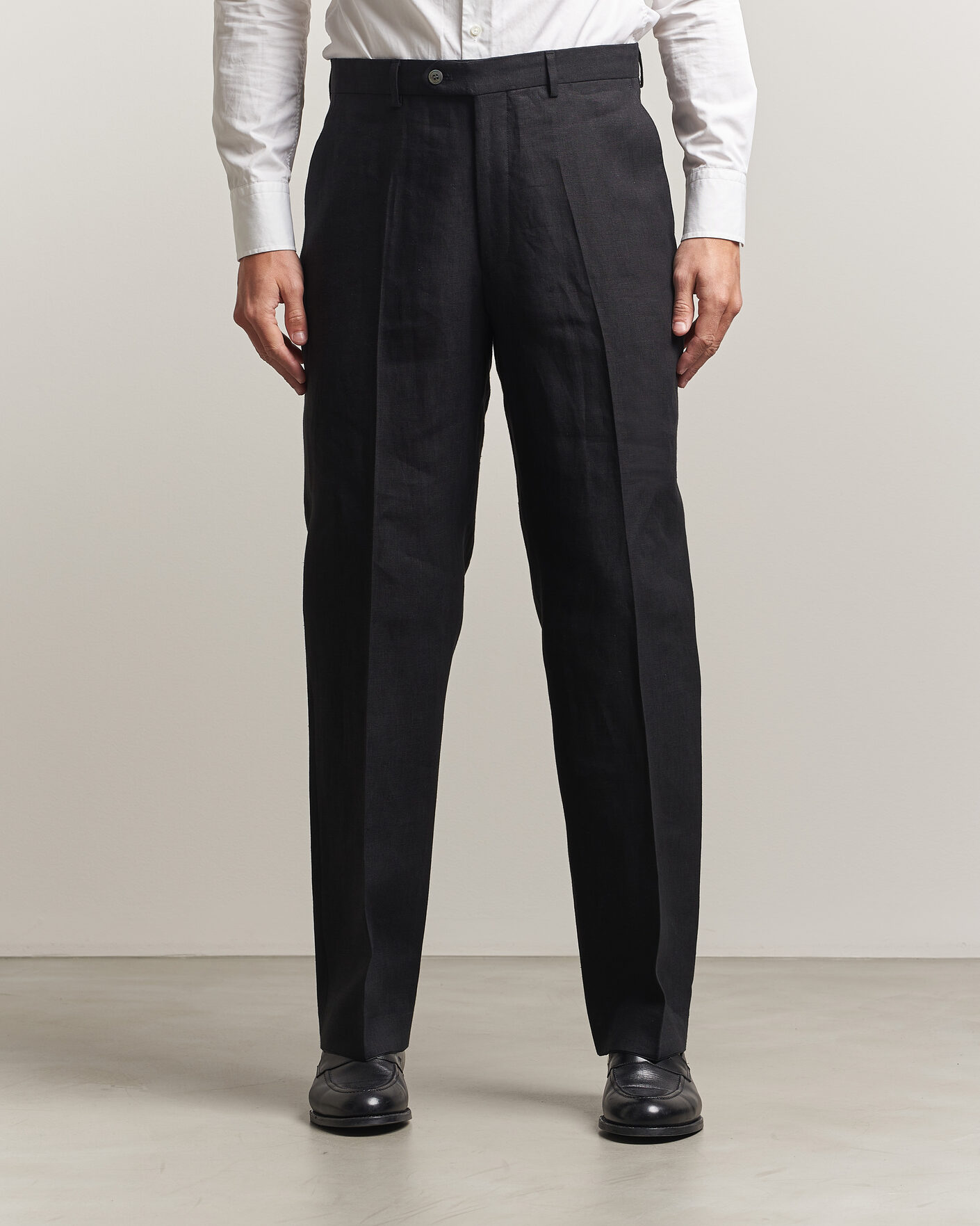 Uomini | Pantaloni | Oscar Jacobson | Dell S Linen Trousers Black