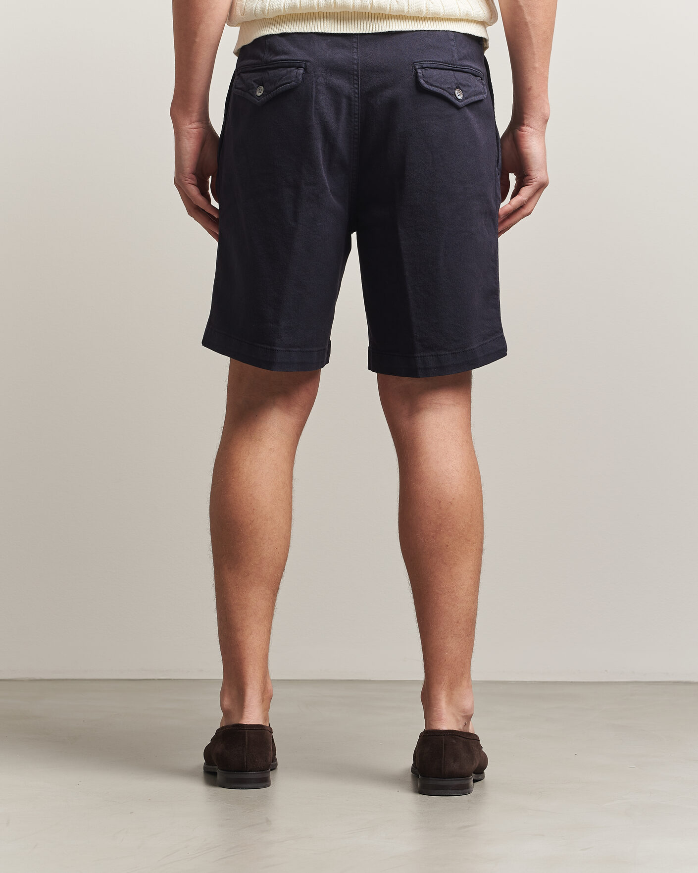 Uomini | Pantaloncini | Oscar Jacobson | Tanker Pleat Shorts Navy