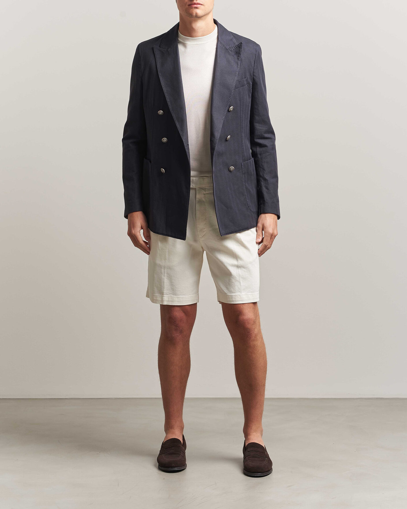 Uomini | Pantaloncini | Oscar Jacobson | Tanker Pleat Shorts White