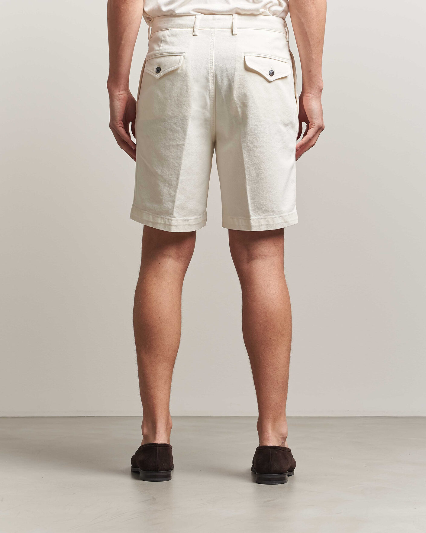 Uomini | Pantaloncini | Oscar Jacobson | Tanker Pleat Shorts White