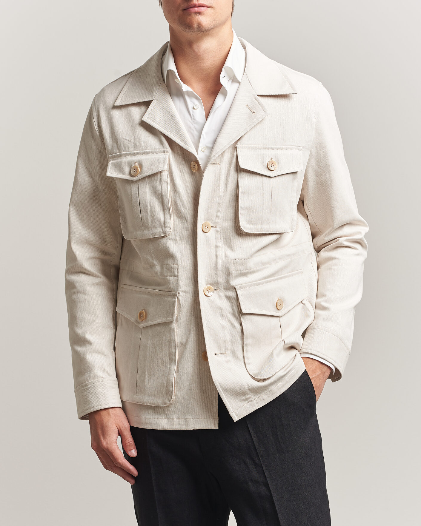 Uomini | Giacche | Oscar Jacobson | Sirolo Shirt Jacket Off White