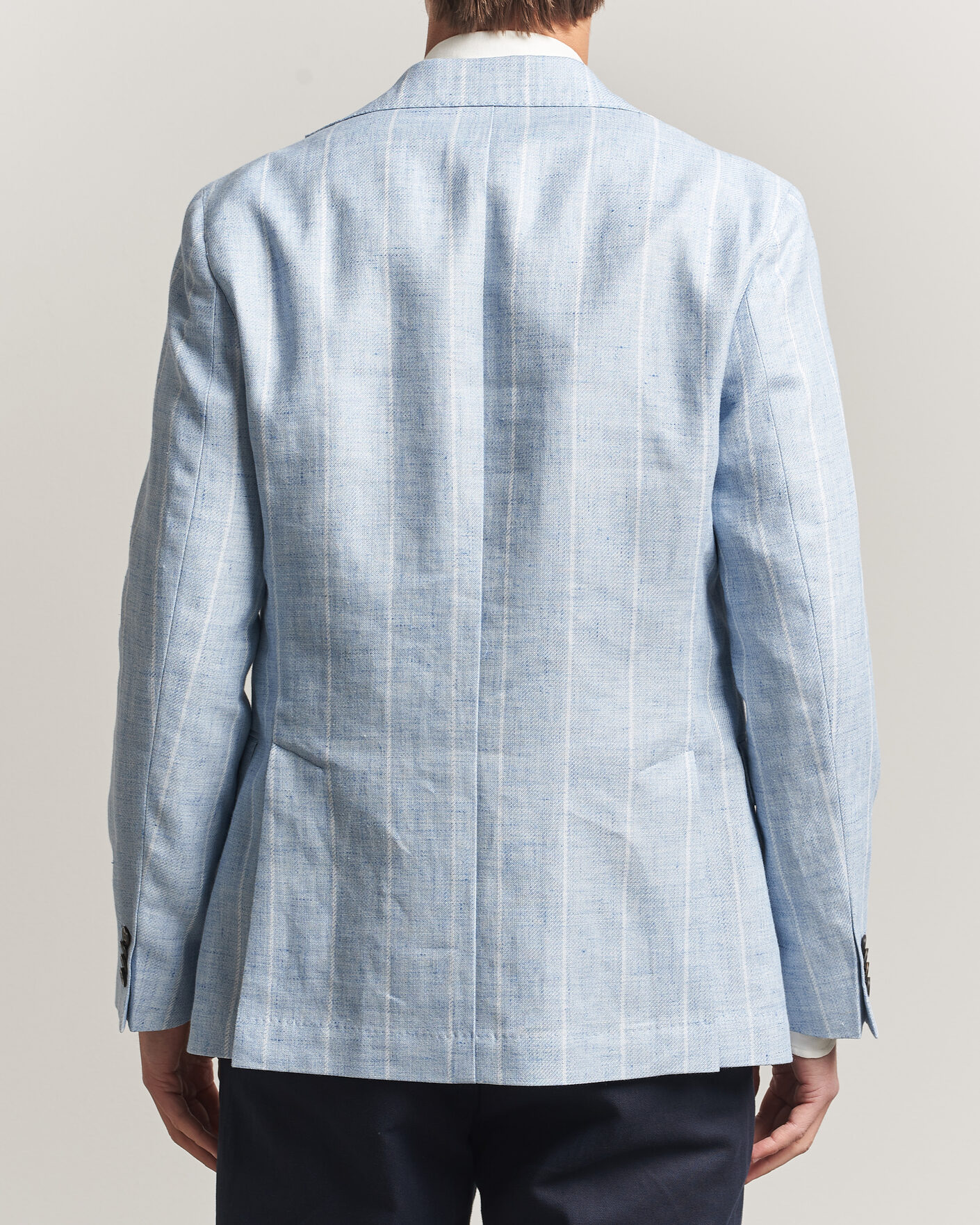 Uomini | Blazers | Oscar Jacobson | Ferry Soft Linen/Cotton Blazer Light Blue