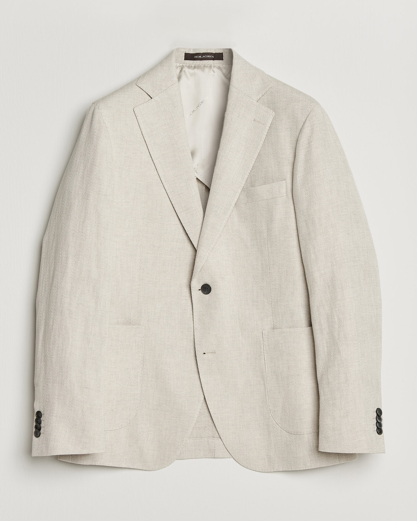 Uomini | Blazers | Oscar Jacobson | Ferry Patch Cotton/Linen Blazer Off White
