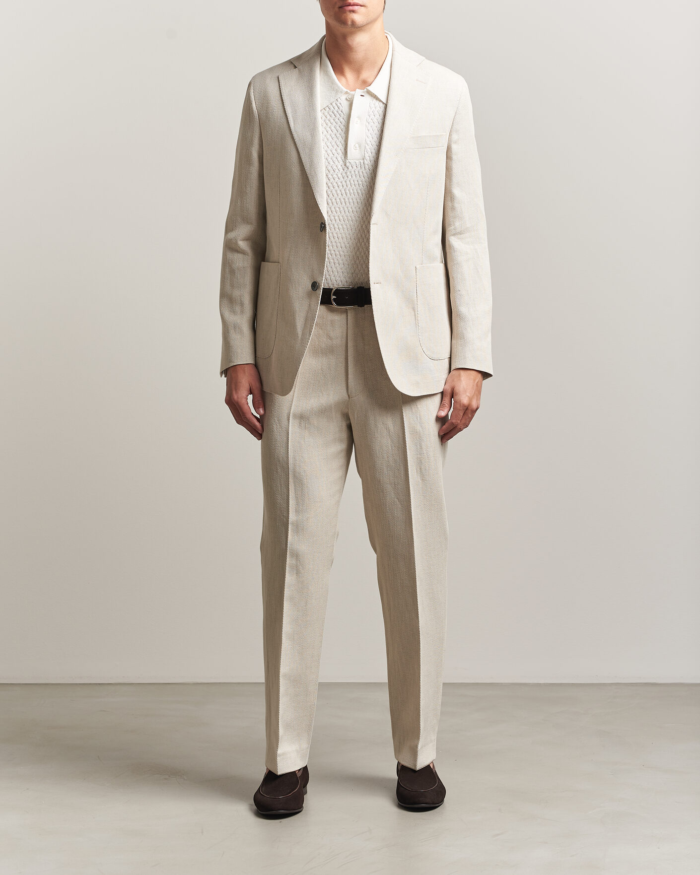 Uomini | Blazers | Oscar Jacobson | Ferry Patch Cotton/Linen Blazer Off White