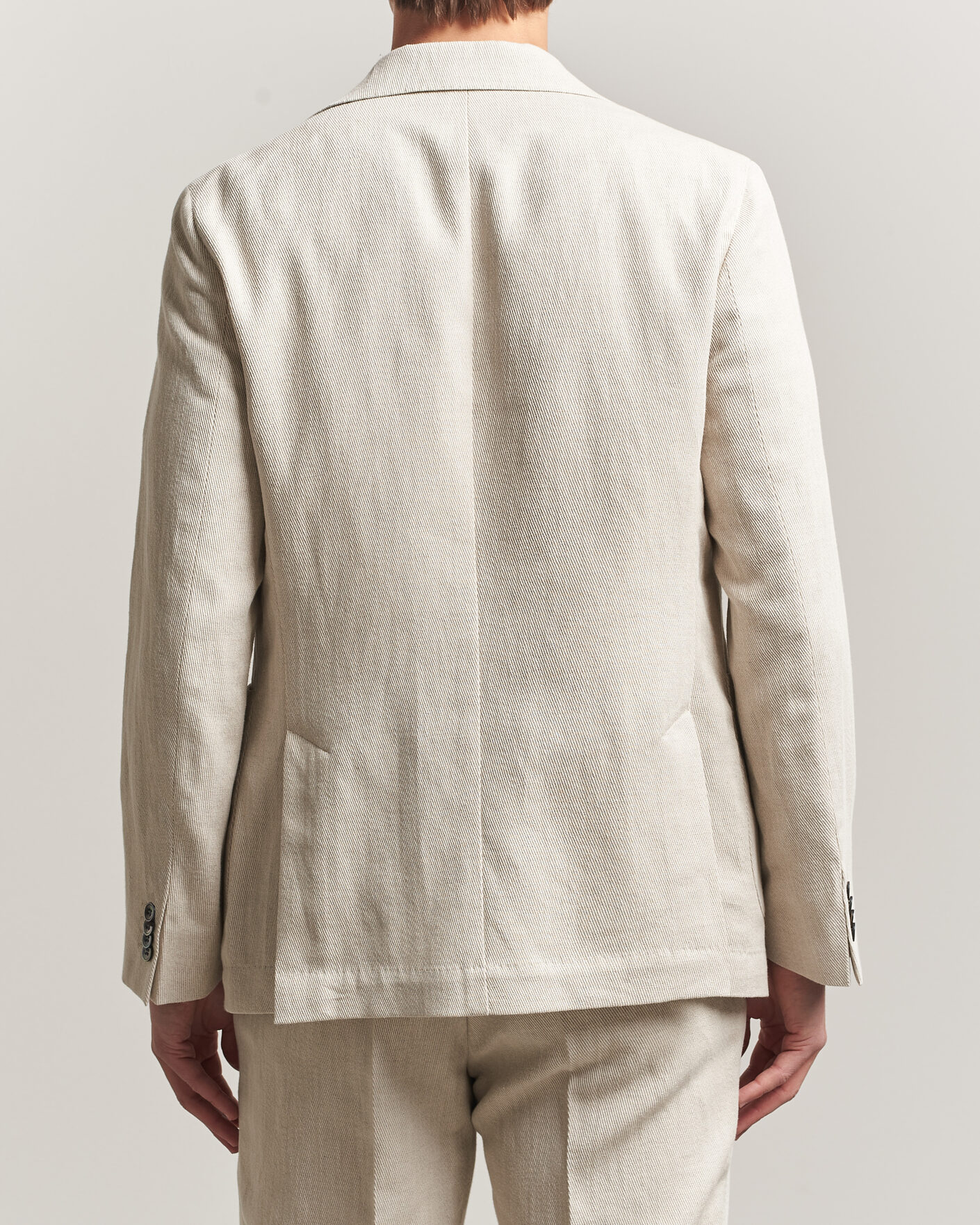 Uomini | Blazers | Oscar Jacobson | Ferry Patch Cotton/Linen Blazer Off White