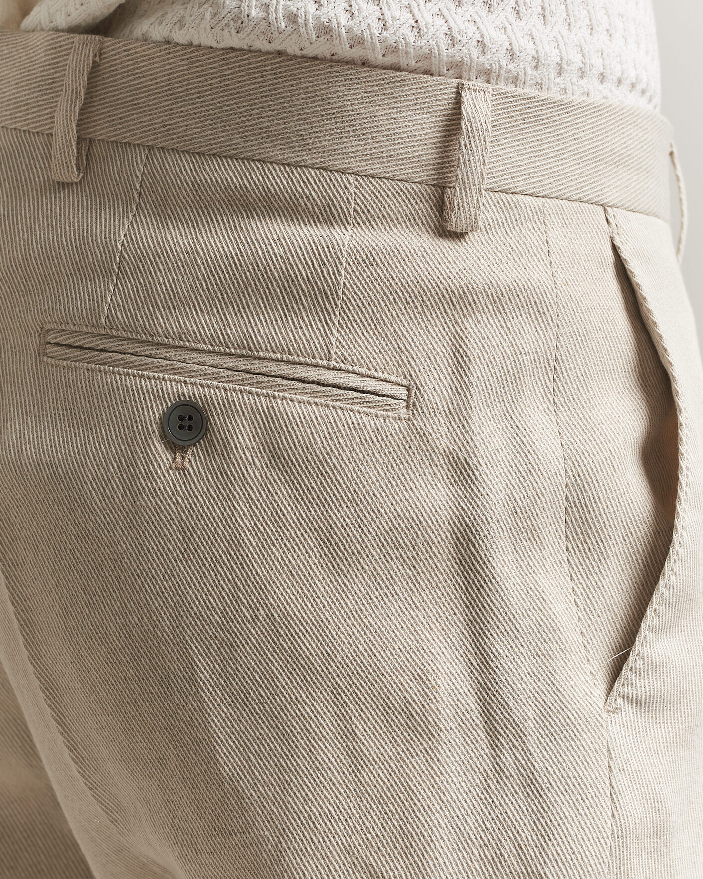 Uomini | Pantaloni | Oscar Jacobson | Dell Cotton/Linen Trousers Off White