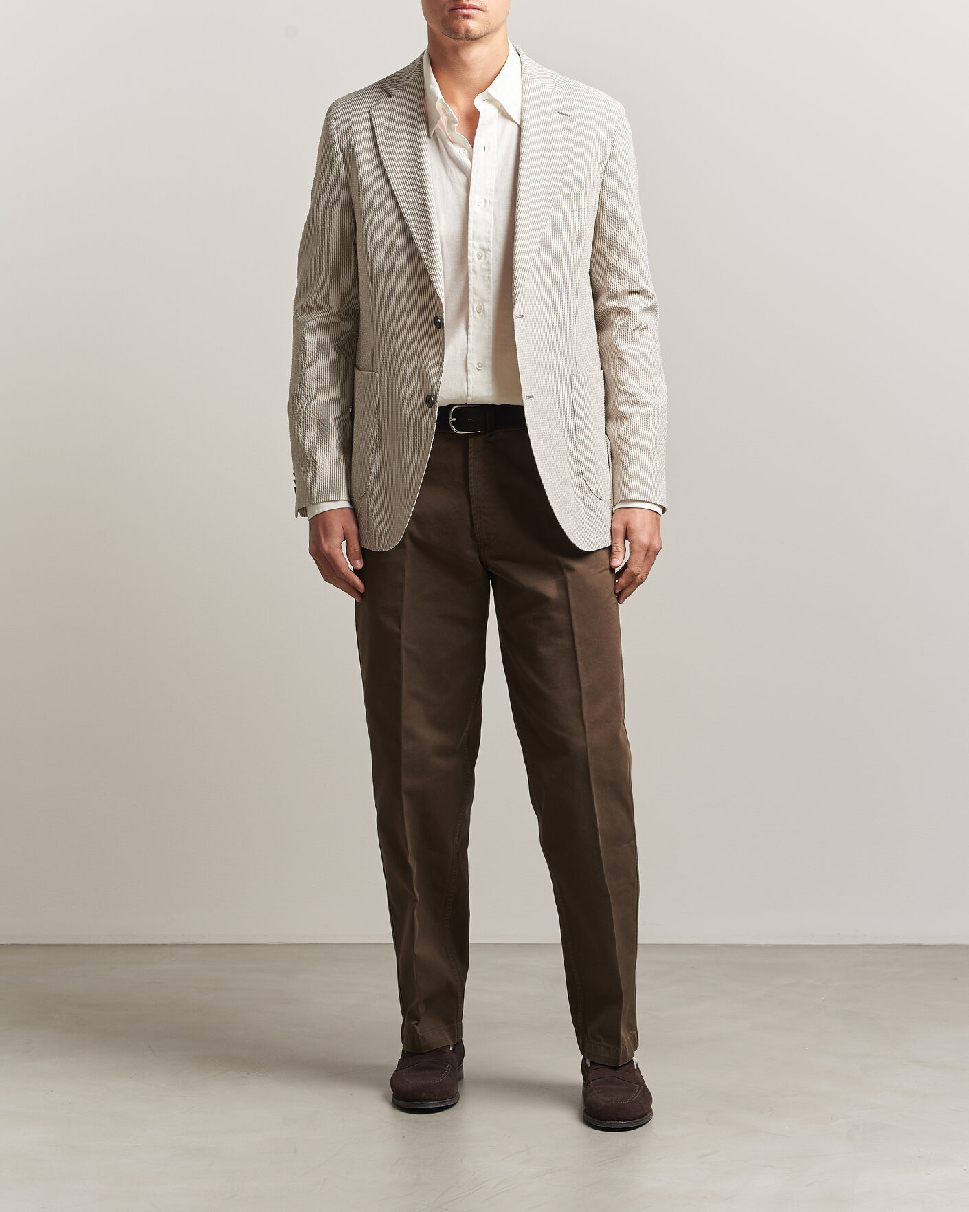 Uomini | Blazers | Oscar Jacobson | Ferry Patch Soft Blazer Brindle Beige