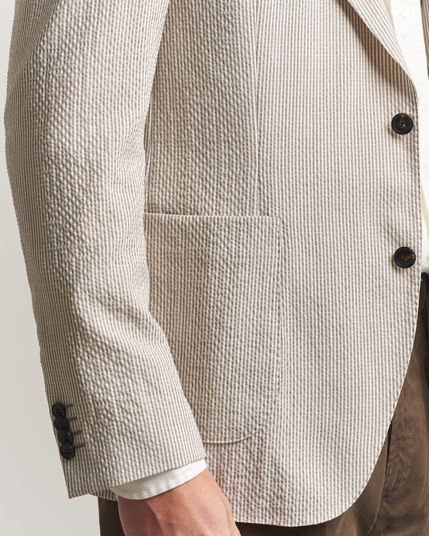 Uomini | Blazers | Oscar Jacobson | Ferry Patch Soft Blazer Brindle Beige