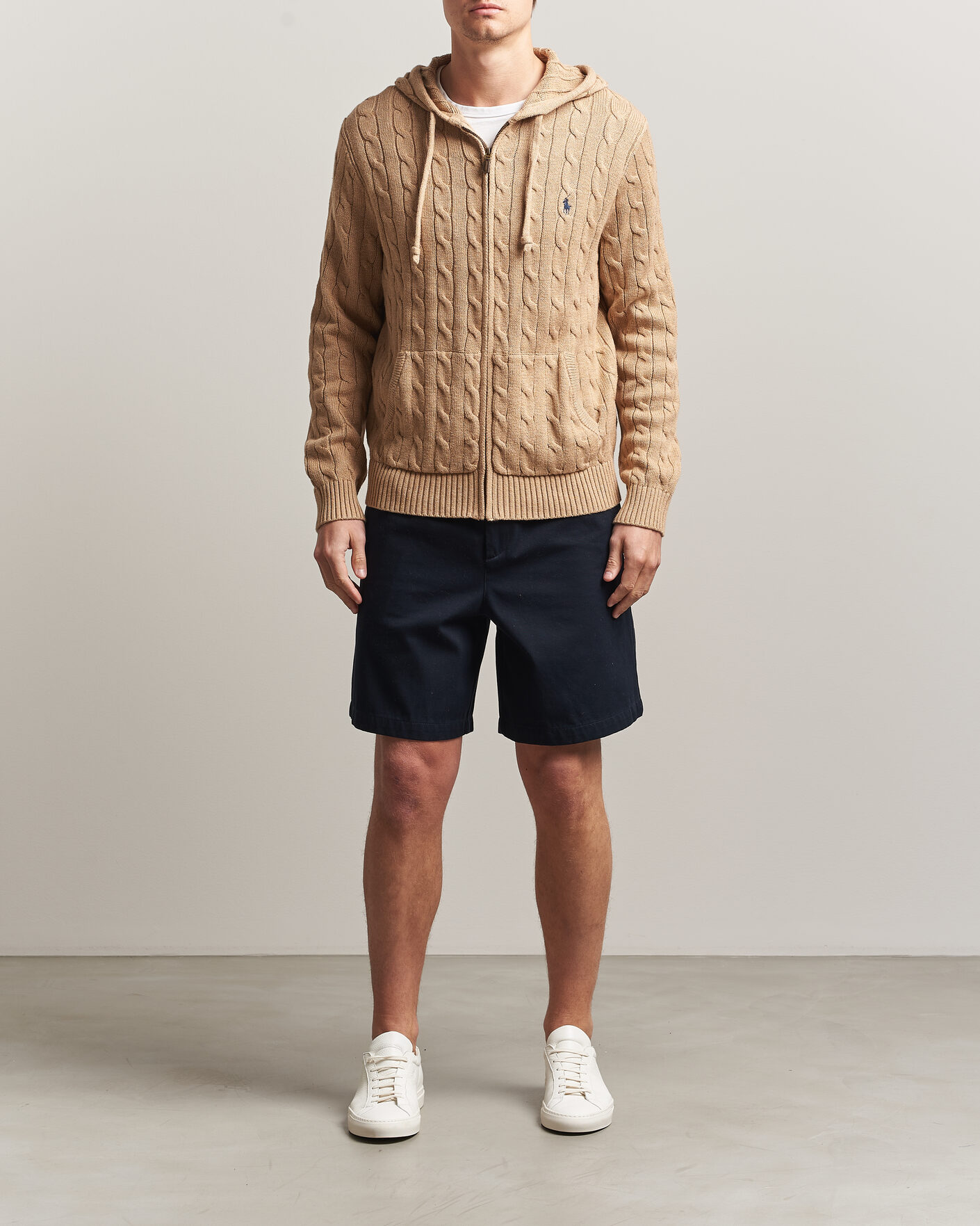 Uomini | Maglieria | Polo Ralph Lauren | Knitted Full Zip Sweater Camel Melange