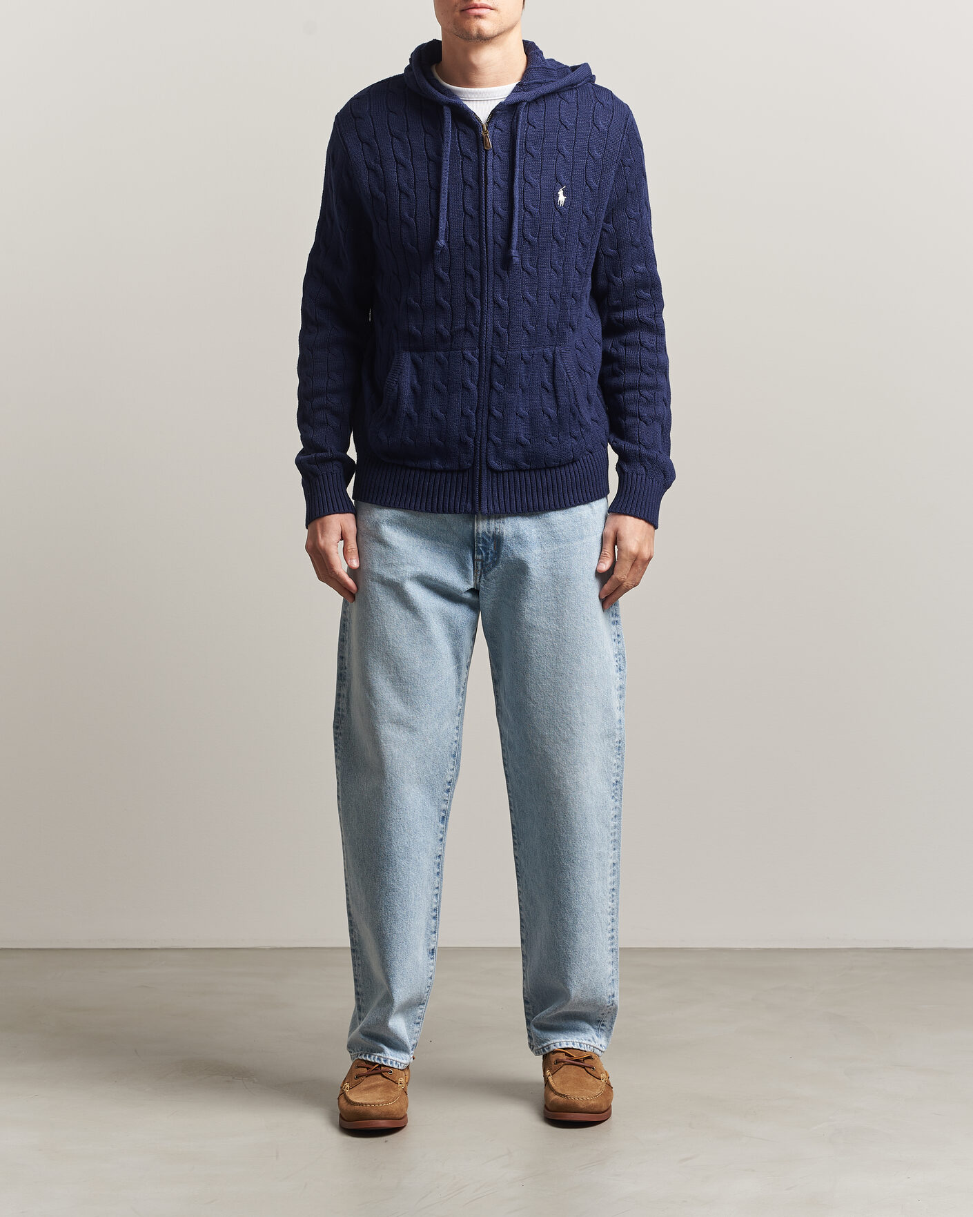 Uomini | Maglieria | Polo Ralph Lauren | Knitted Full Zip Sweater Bright Navy