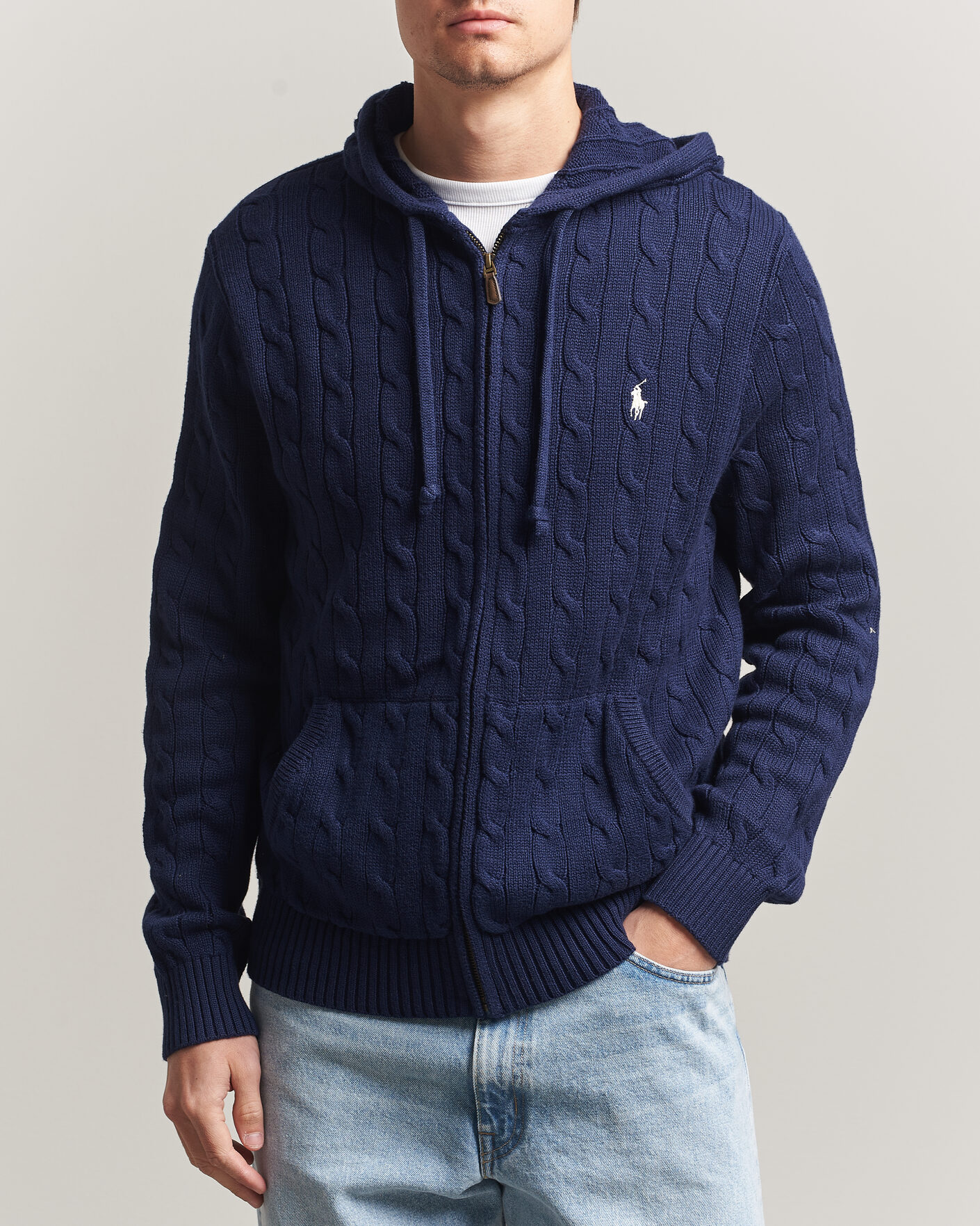 Uomini | Maglieria | Polo Ralph Lauren | Knitted Full Zip Sweater Bright Navy