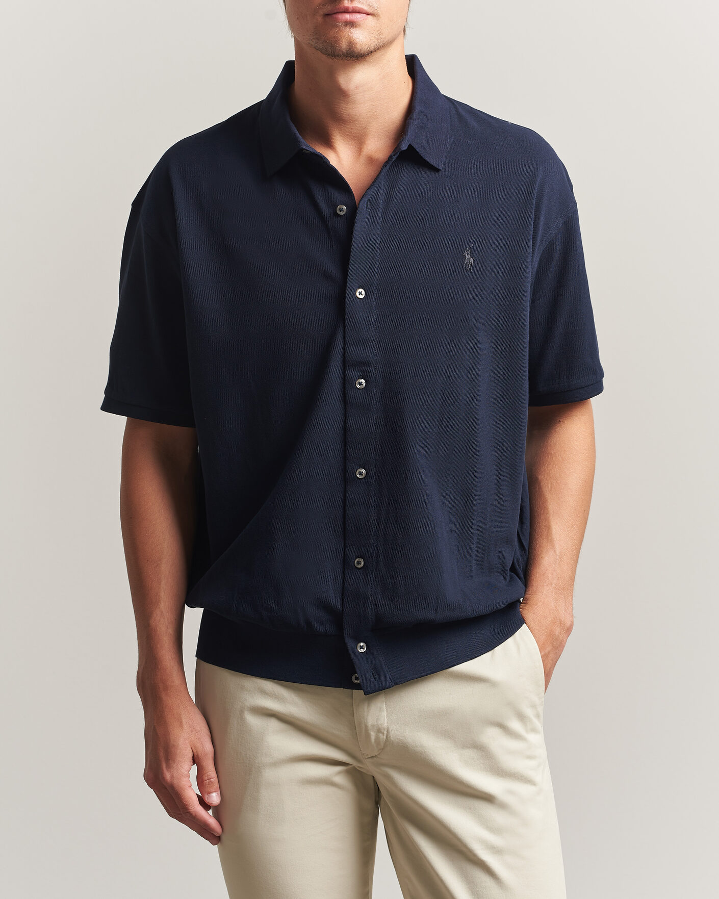 Uomini | Polo | Polo Ralph Lauren | Buttoned Polo Aviator Navy