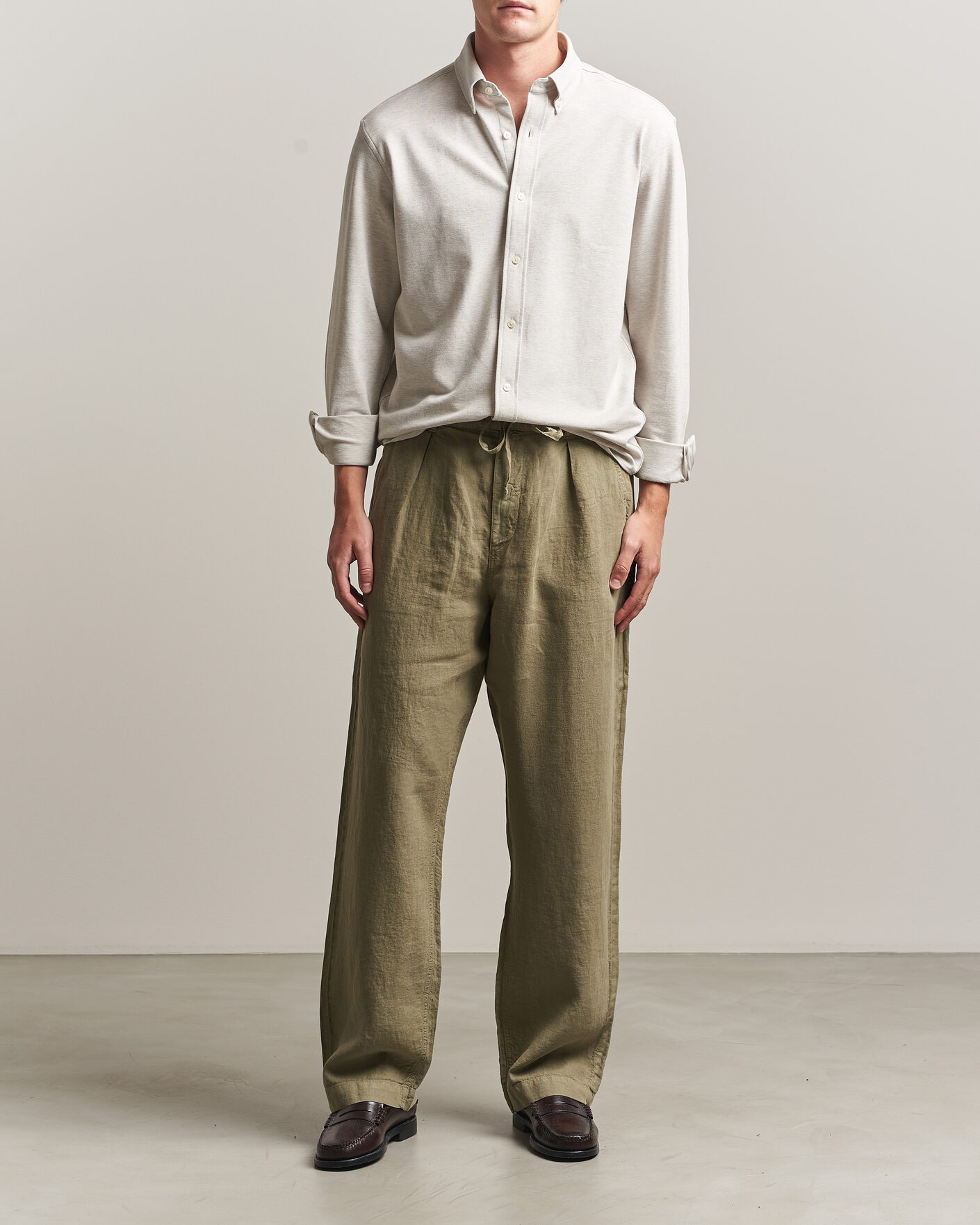 Uomini | Pantaloni | Polo Ralph Lauren | Easy Fit Pleated Trousers Sage Green