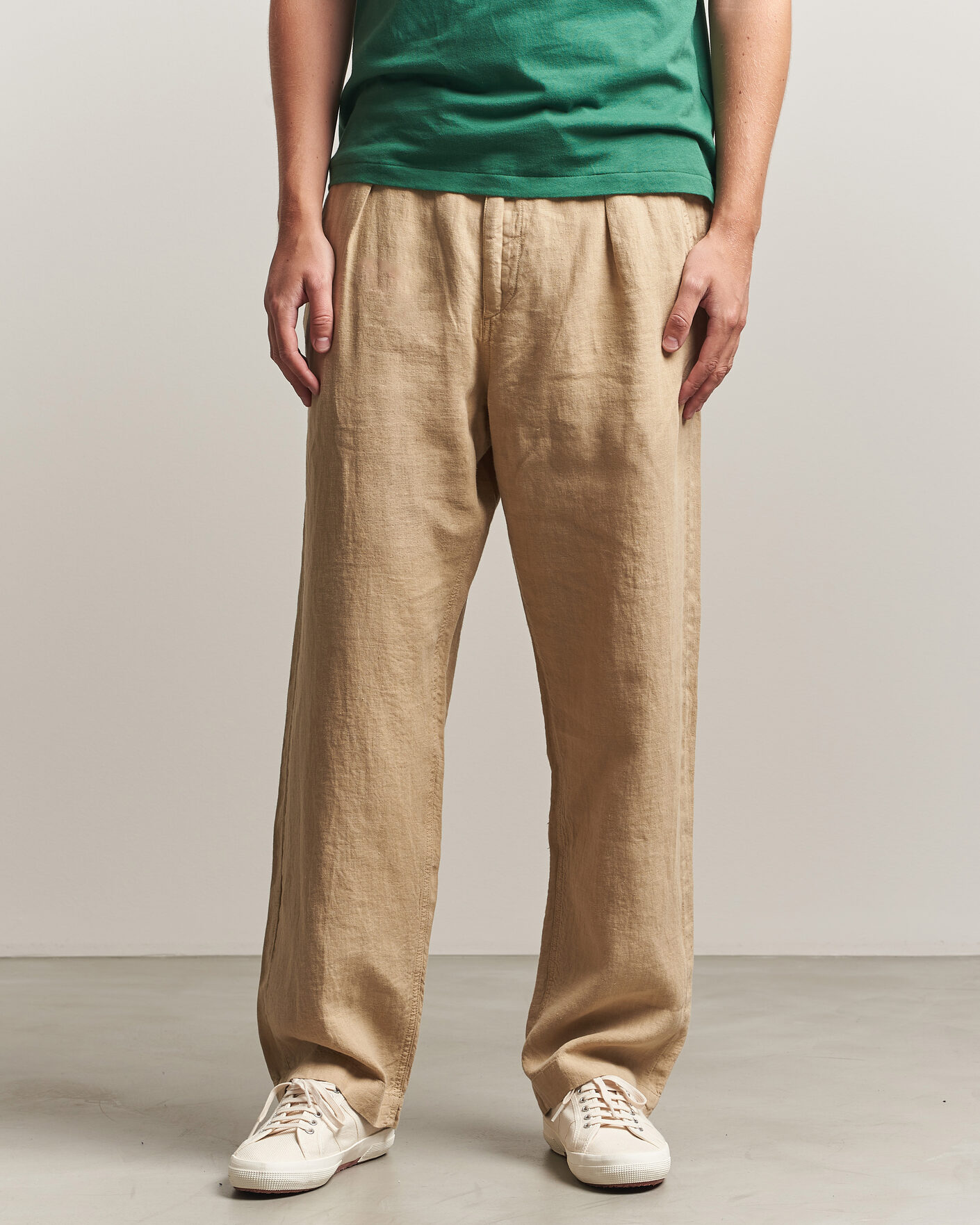 Uomini | Pantaloni | Polo Ralph Lauren | Easy Fit Pleated Trousers Coastal Beige