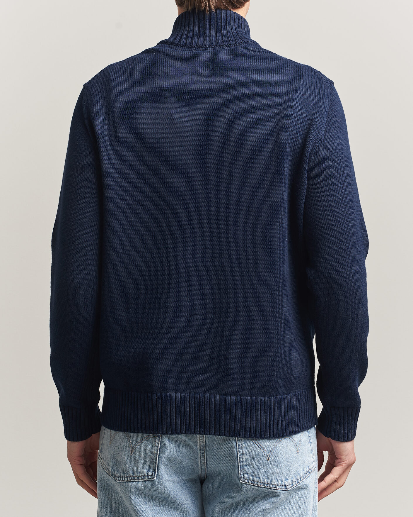 Uomini | Maglieria | Polo Ralph Lauren | Cotton Crew Neck Half-Zip Hunter Navy