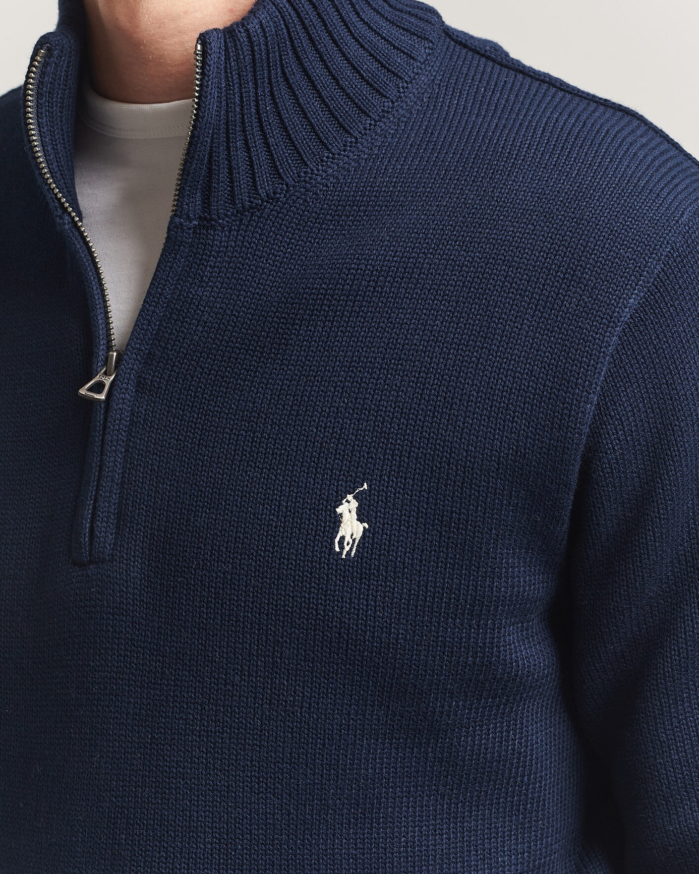 Uomini | Maglieria | Polo Ralph Lauren | Cotton Crew Neck Half-Zip Hunter Navy