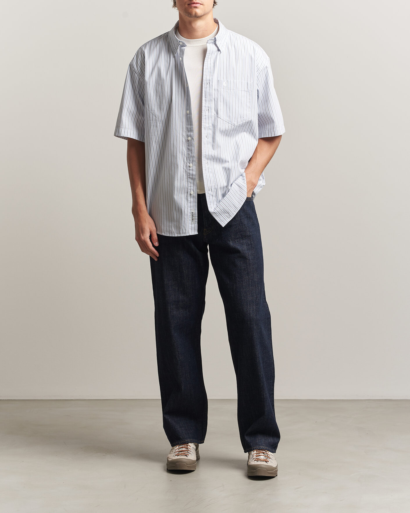 Uomini | Camicie | Carhartt WIP | Short Sleeve Keene Cotton/Poplin Shirt White