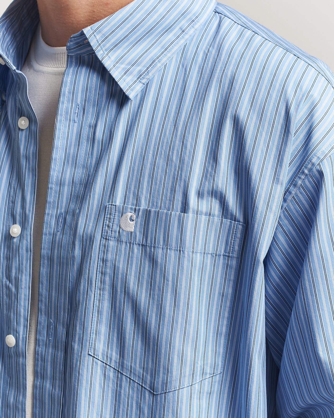 Uomini | Camicie | Carhartt WIP | Keen Striped Cotton Poplin Shirt Curacao