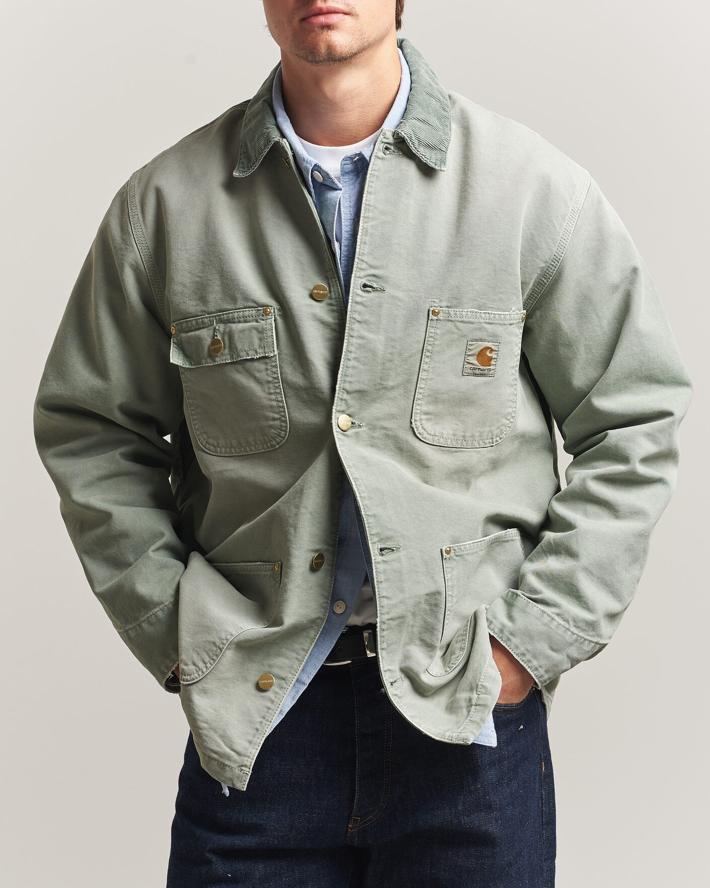 Uomini | Giacche | Carhartt WIP | OG Dearborn Canvas Chore Coat Shady Green