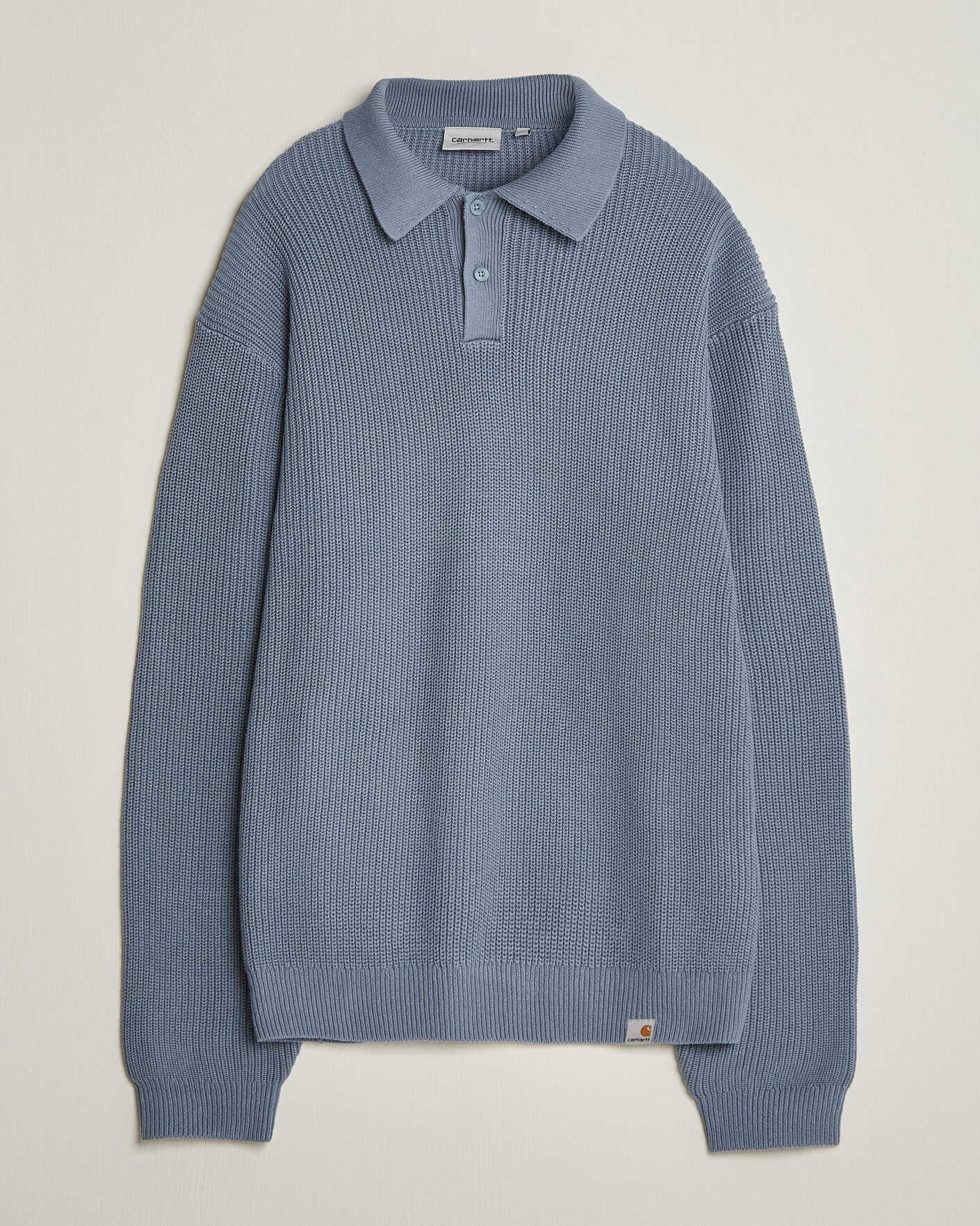 Uomini | Maglieria | Carhartt WIP | Miles Knitted Cotton Polo Shad Blue