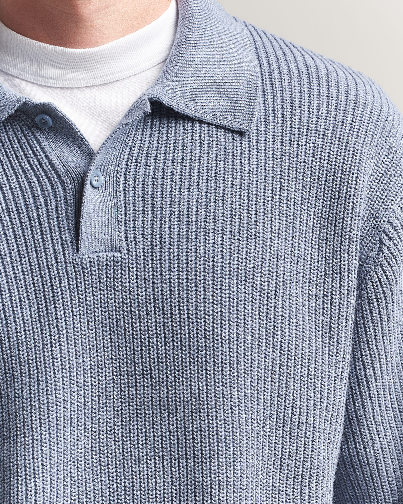 Uomini | Maglieria | Carhartt WIP | Miles Knitted Cotton Polo Shad Blue