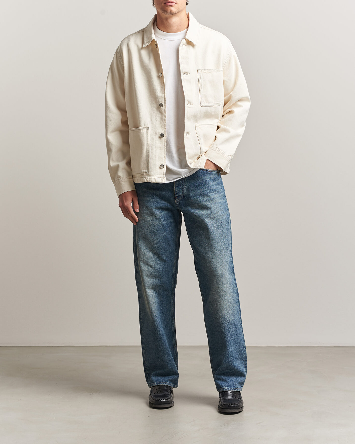 Uomini | Camicie | Samsøe Samsøe | Chore Denim Overshirt Soft Natural