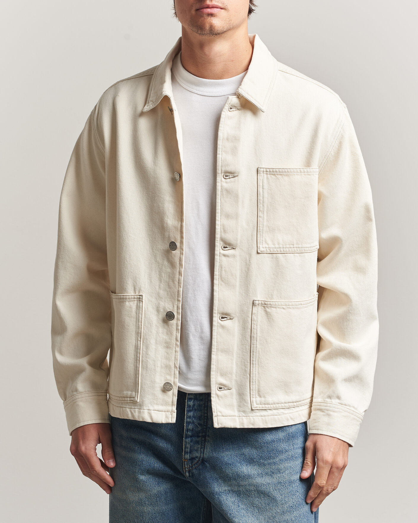 Uomini | Camicie | Samsøe Samsøe | Chore Denim Overshirt Soft Natural