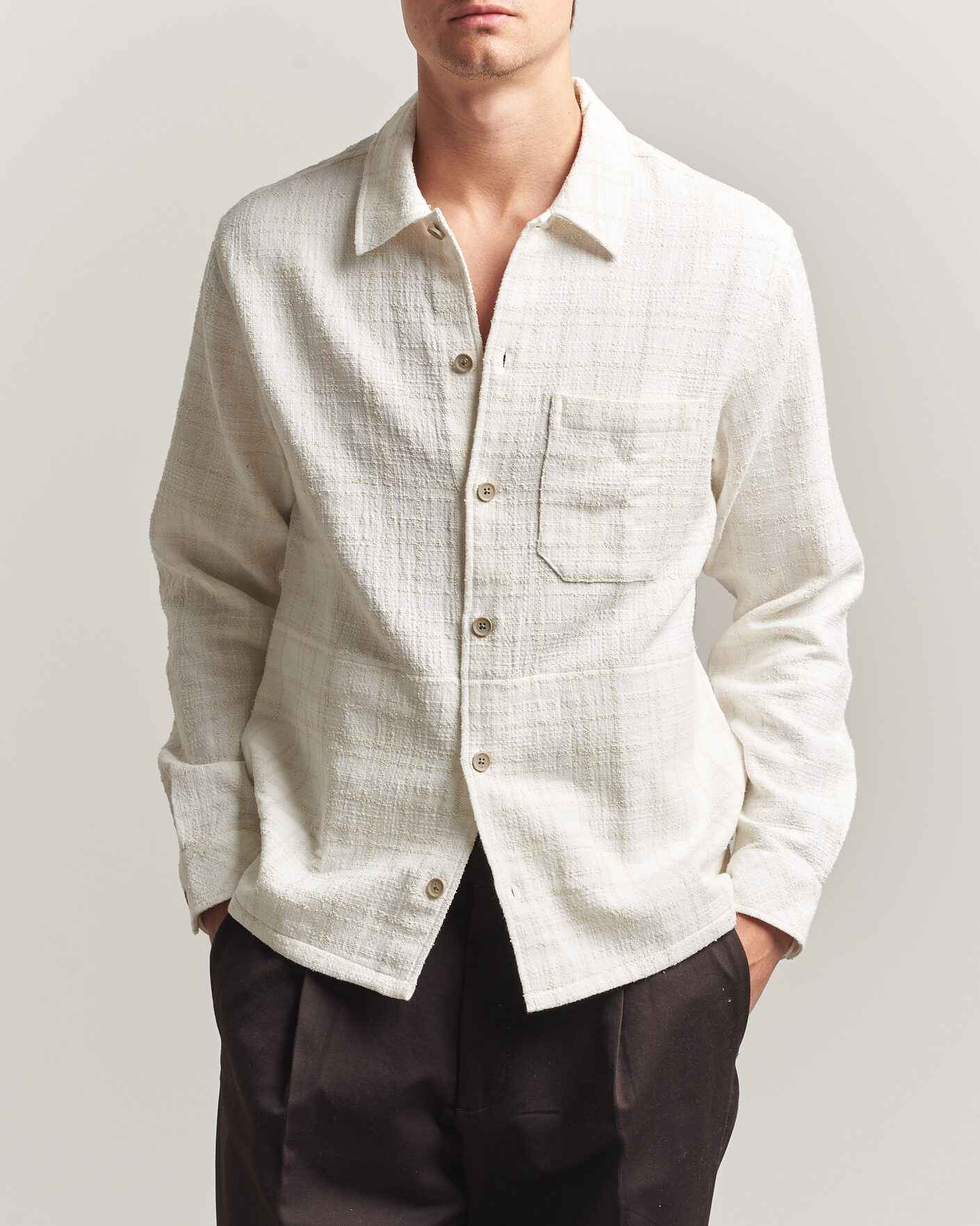 Uomini | Camicie | Samsøe Samsøe | Damon Checked Overshirt Silver Birch