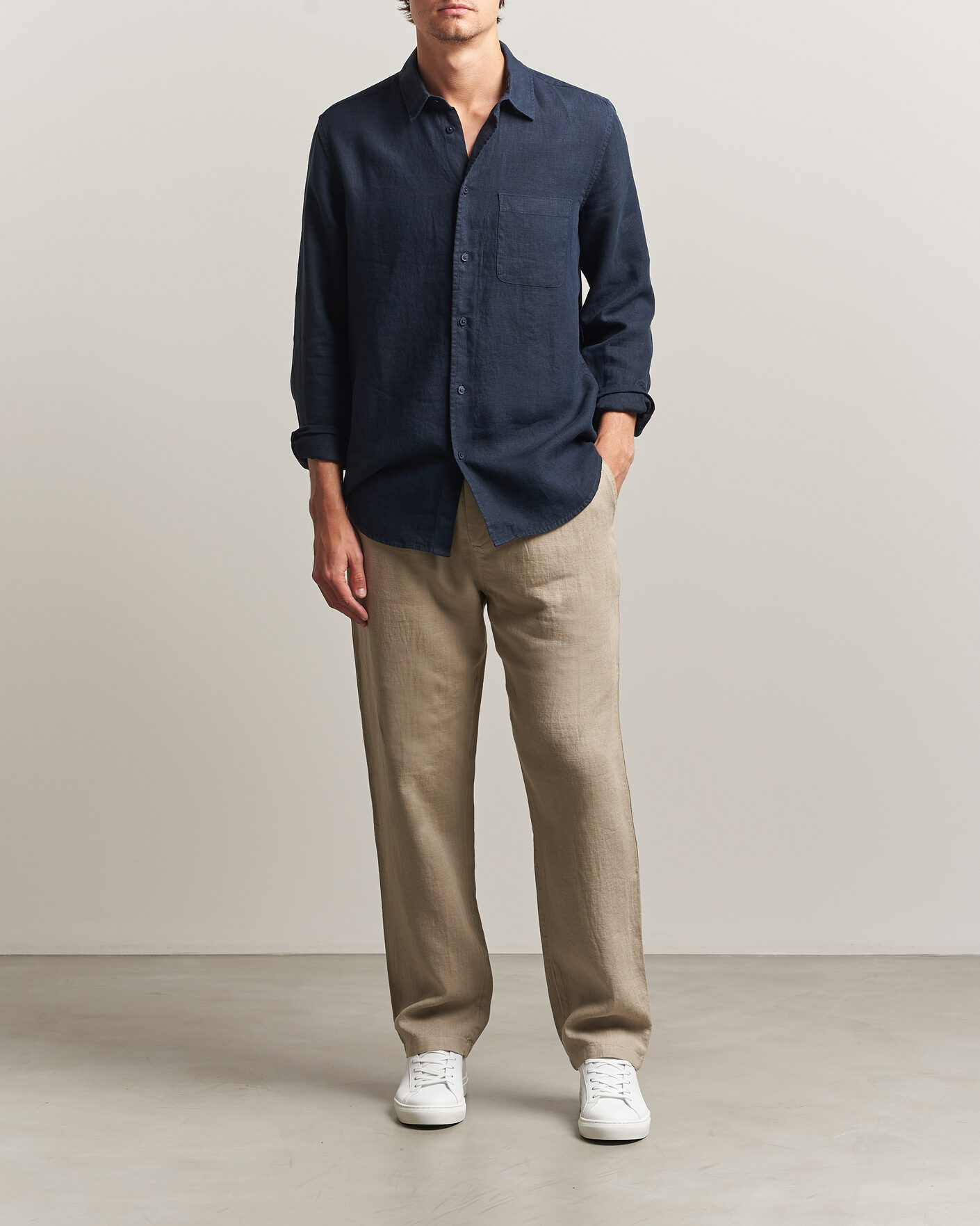 Uomini | Pantaloni | Samsøe Samsøe | Jabari Linen Drawstring Trousers Aluminum
