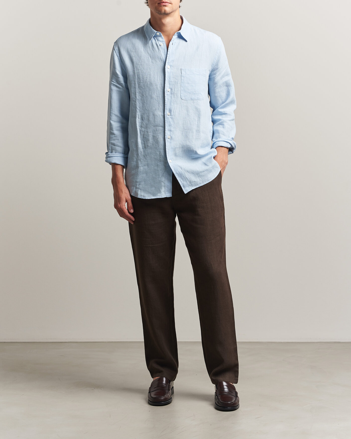 Uomini | Pantaloni | Samsøe Samsøe | Jabari Linen Drawstring Trousers Turkish Coffee