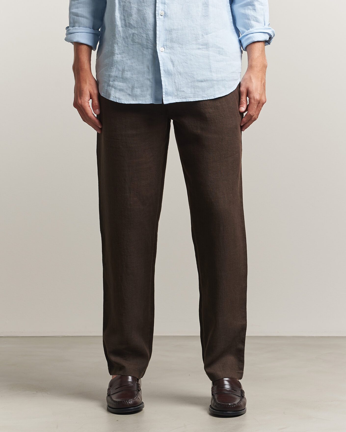 Uomini | Pantaloni | Samsøe Samsøe | Jabari Linen Drawstring Trousers Turkish Coffee