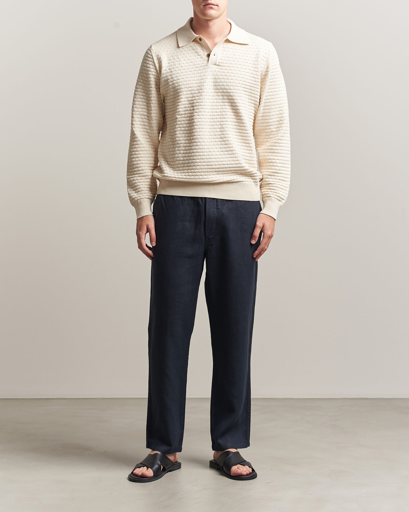 Uomini | Pantaloni | Samsøe Samsøe | Jabari Linen Drawstring Trousers Salute Navy