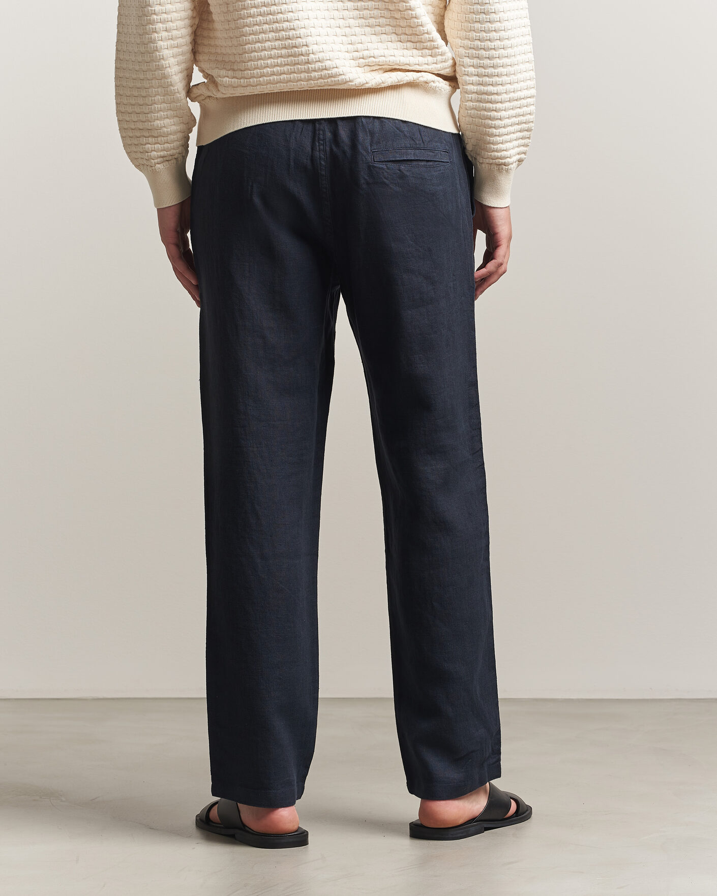 Uomini | Pantaloni | Samsøe Samsøe | Jabari Linen Drawstring Trousers Salute Navy