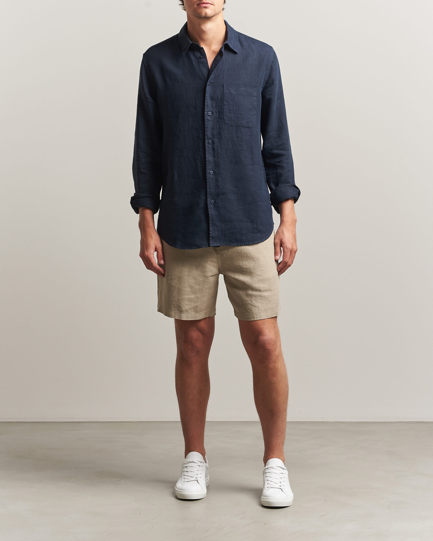 Uomini | Pantaloncini | Samsøe Samsøe | Jabari Linen Drawstring Shorts Aluminum