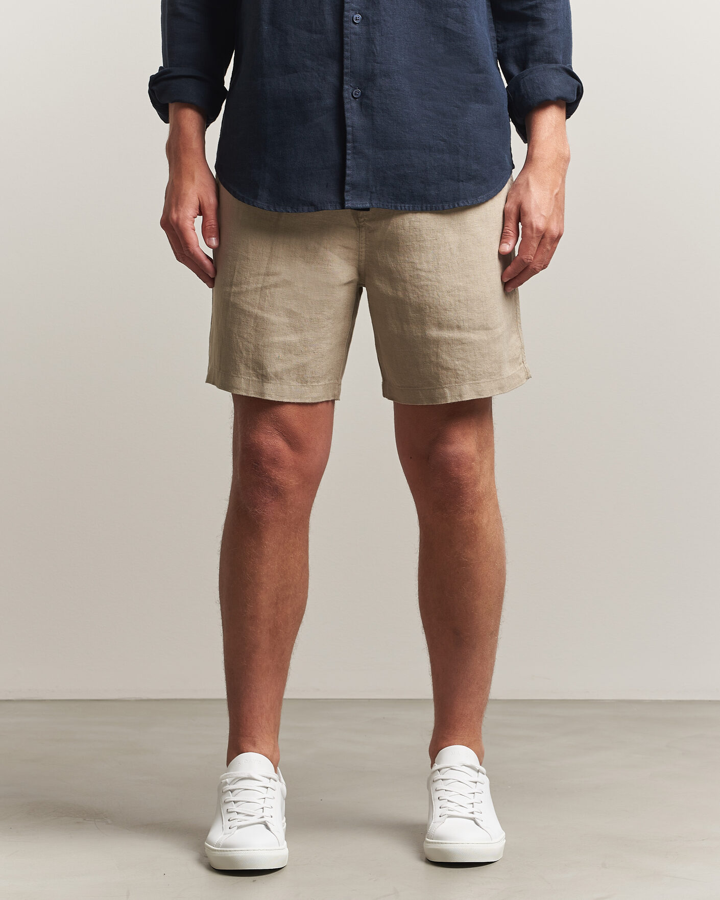 Uomini | Pantaloncini | Samsøe Samsøe | Jabari Linen Drawstring Shorts Aluminum