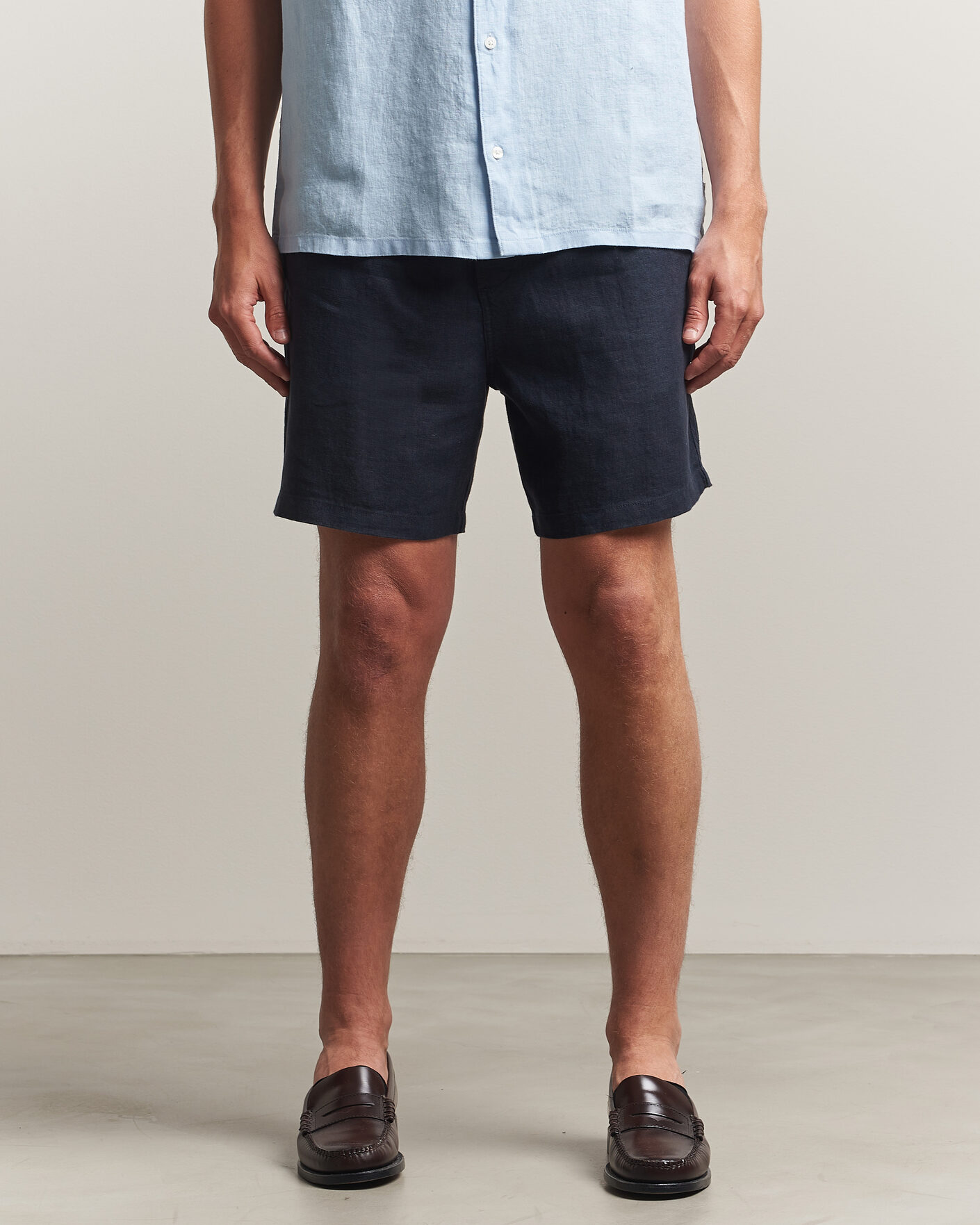 Uomini | Pantaloncini | Samsøe Samsøe | Jabari Linen Drawstring Shorts Salute Navy