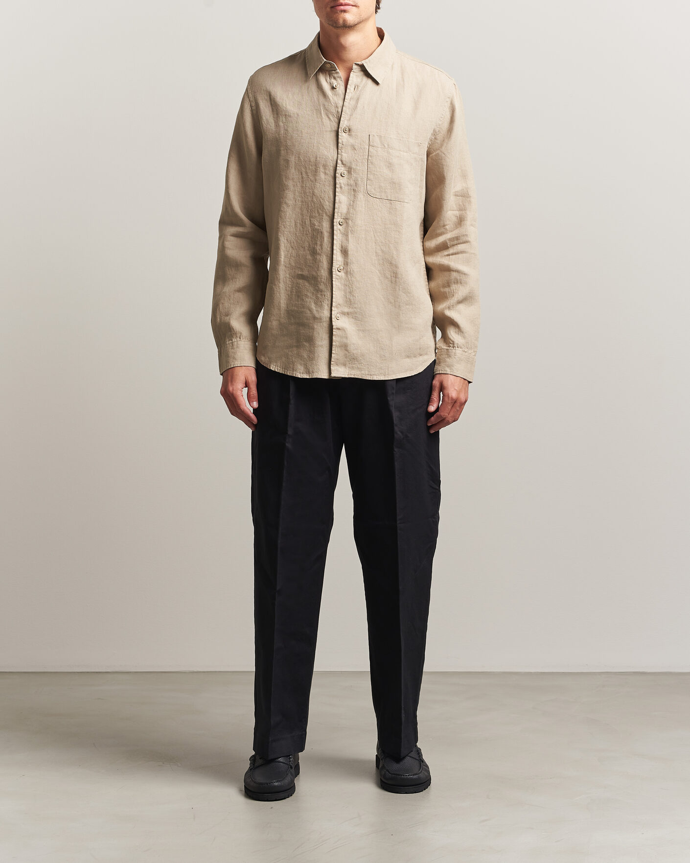 Uomini | Camicie | Samsøe Samsøe | Liam Linen Shirt Aluminum