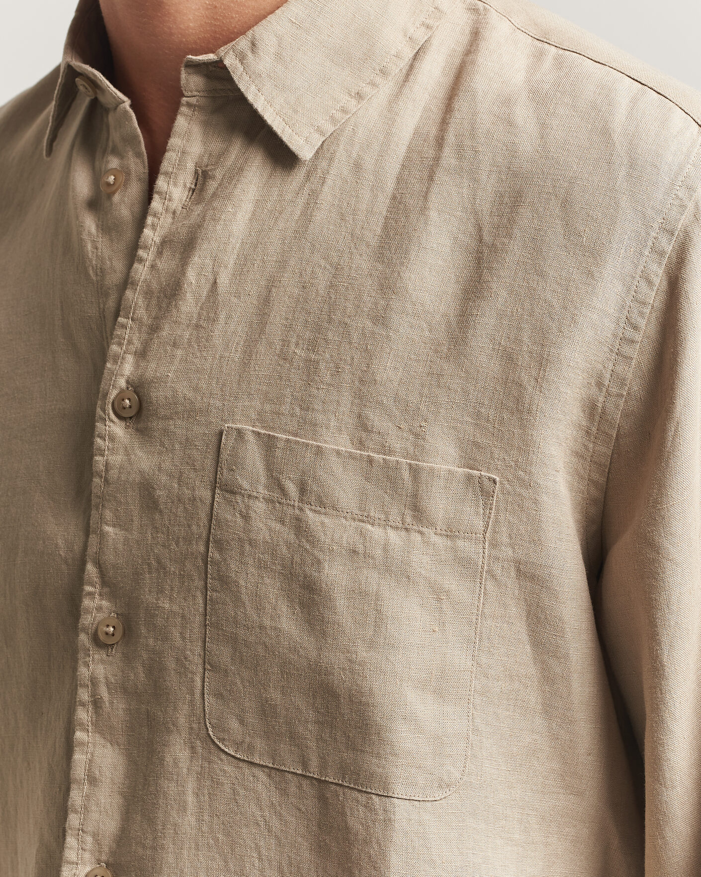 Uomini | Camicie | Samsøe Samsøe | Liam Linen Shirt Aluminum