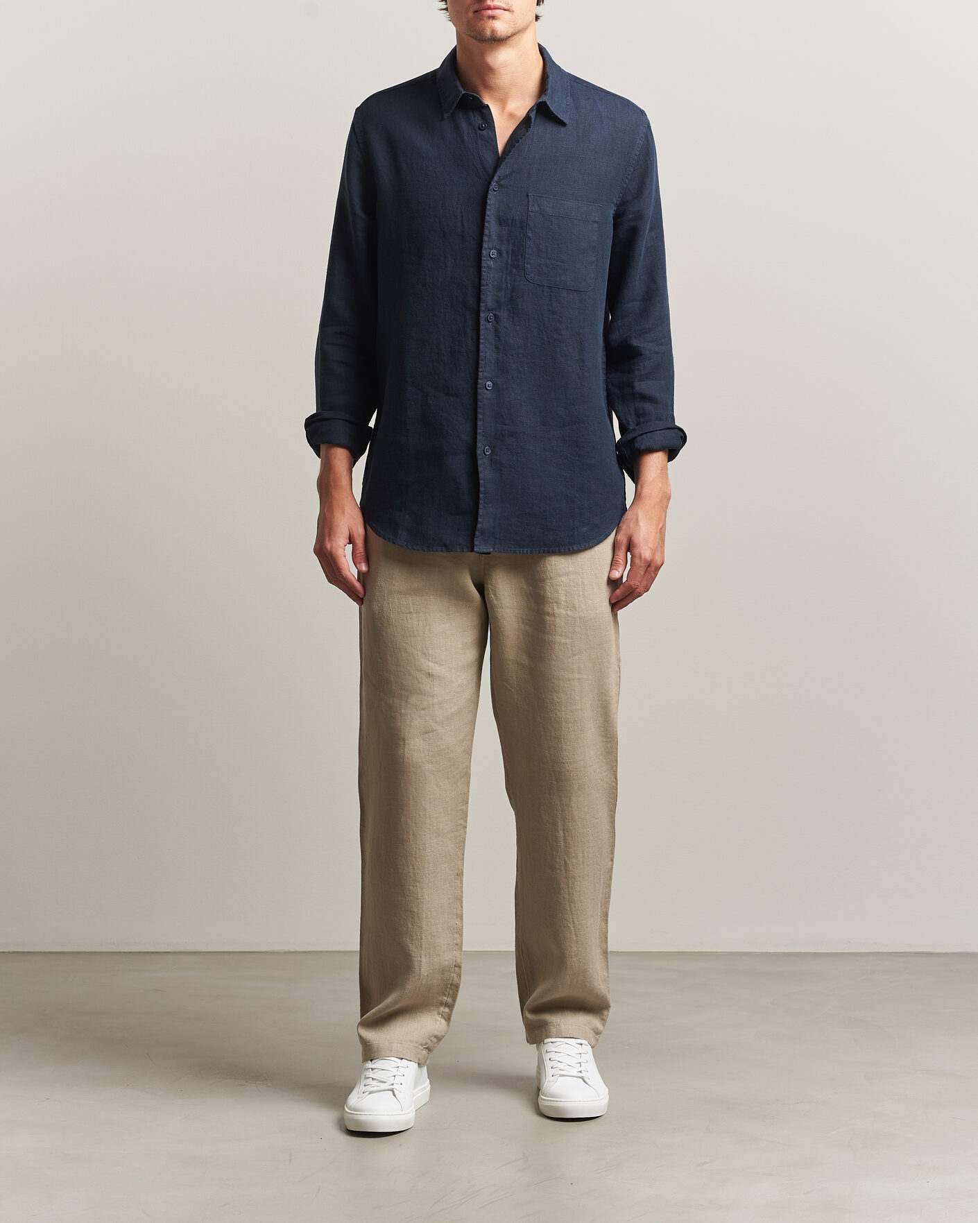 Uomini | Camicie | Samsøe Samsøe | Liam Linen Shirt Salute Navy