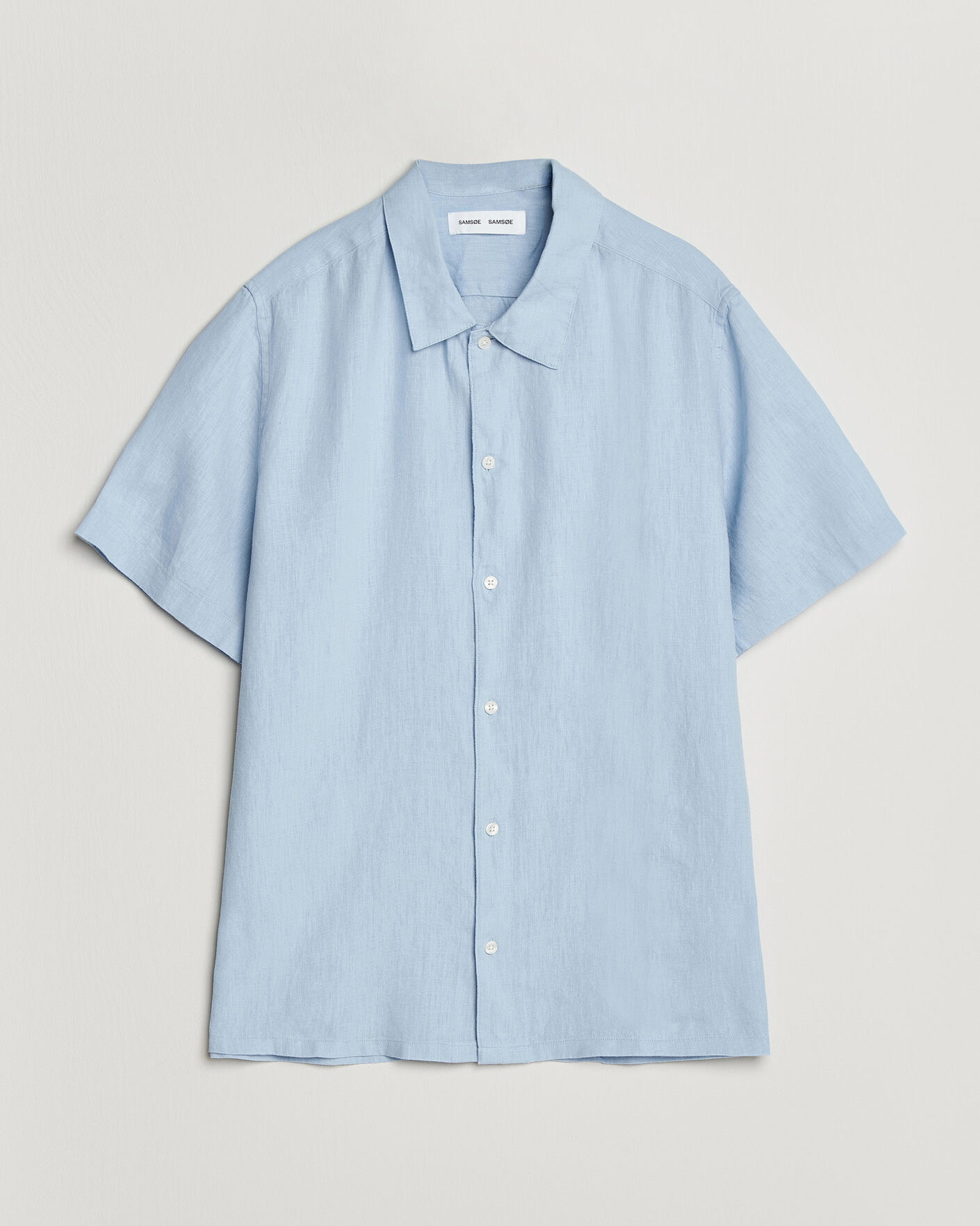 Uomini | Camicie | Samsøe Samsøe | Avan Linen Short Sleeve Shirt Windsurfer