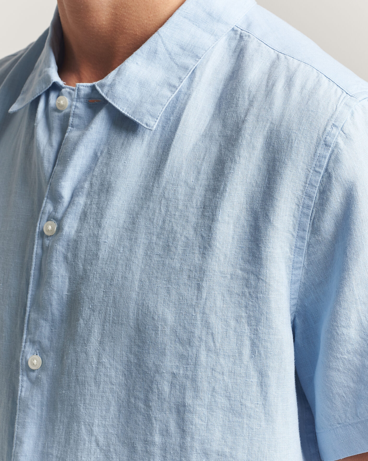 Uomini | Camicie | Samsøe Samsøe | Avan Linen Short Sleeve Shirt Windsurfer