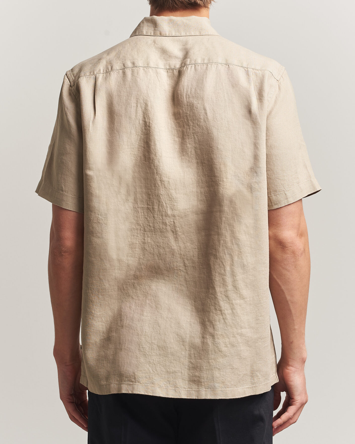 Uomini | Camicie | Samsøe Samsøe | Avan Linen Short Sleeve Shirt Aluminum